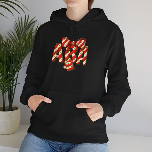 ABA Little Debbie Cake Candy Cane Gift Bow Graphic Holiday Sweatshirt Hoodie