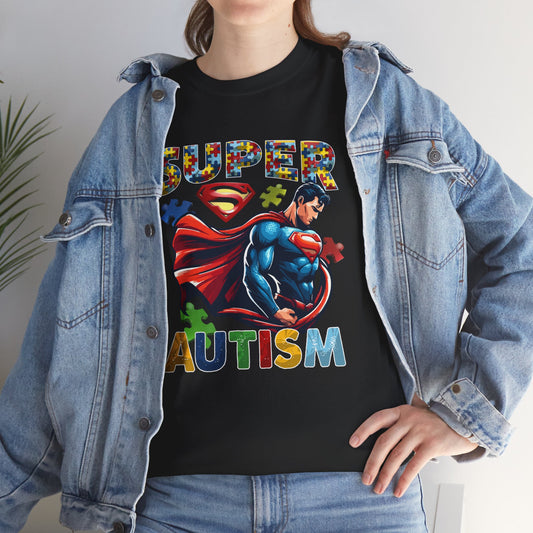 Autism Superhero T-Shirt — "Super Autism" Colorful Puzzle Design