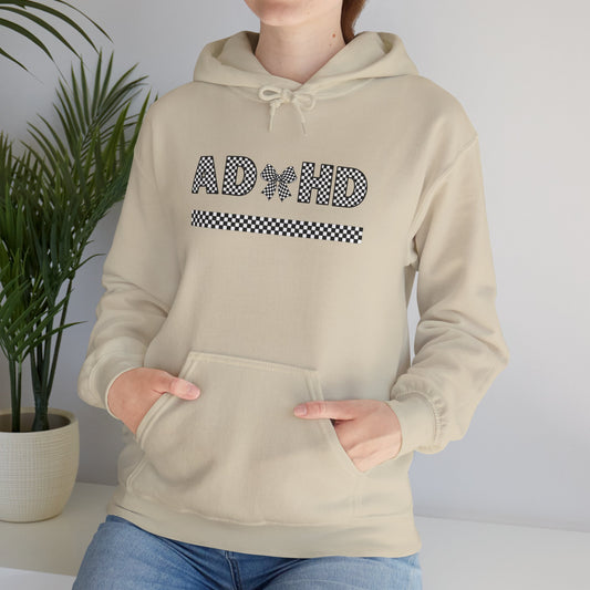 ADHD Bow Checkered Hooded Sweatshirt