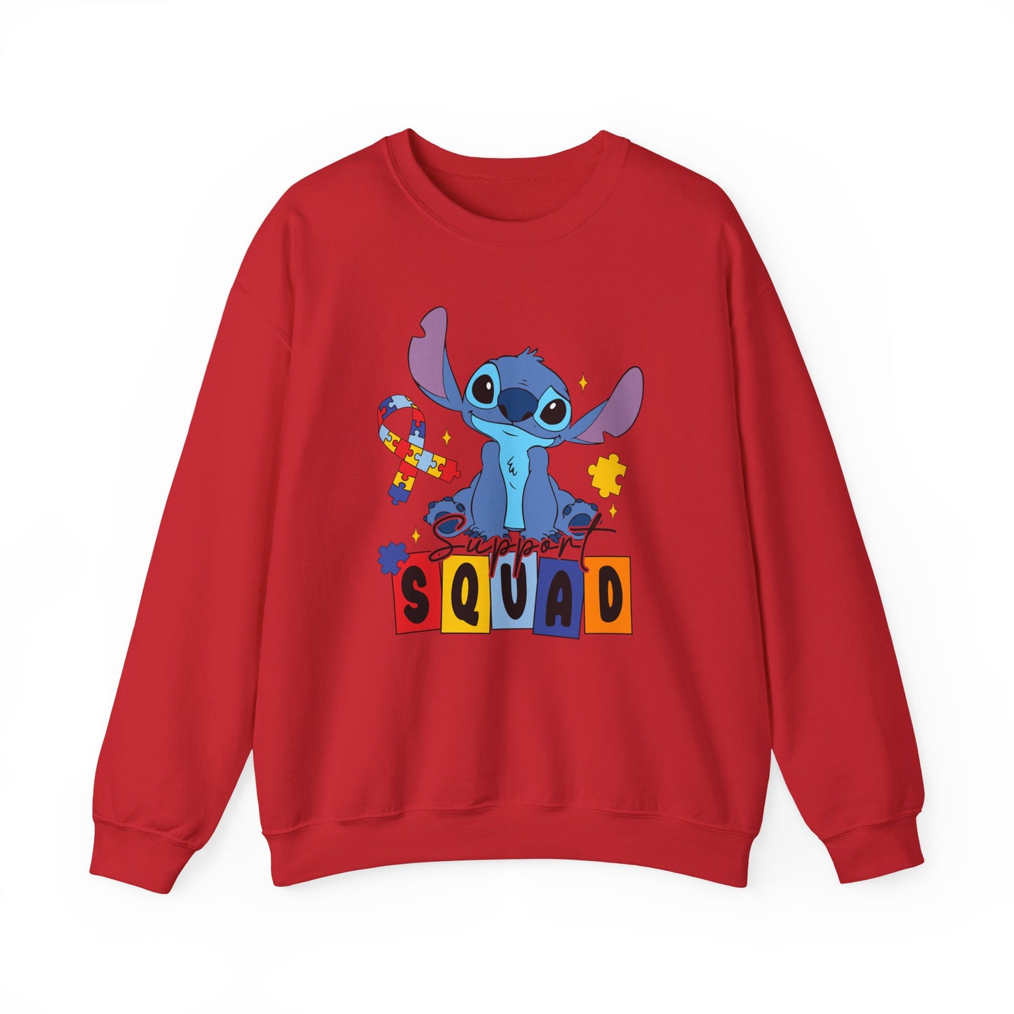 Stitch Squad Crewneck Sweatshirt — Cute Blue Alien Graphic Pullover