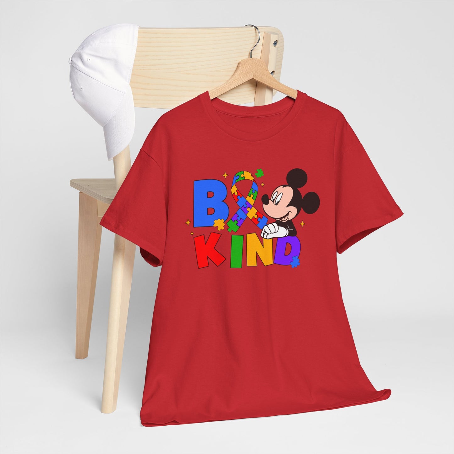 Be Kind Kids T‑Shirt — Colorful Ribbon & Character Graphic