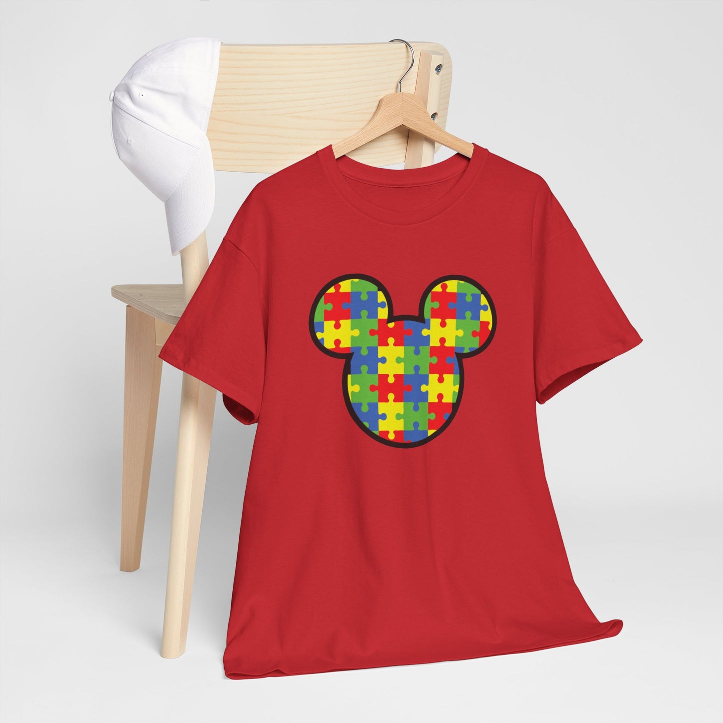 Colorful Puzzle Mickey Mouse Tee for Autism Awareness