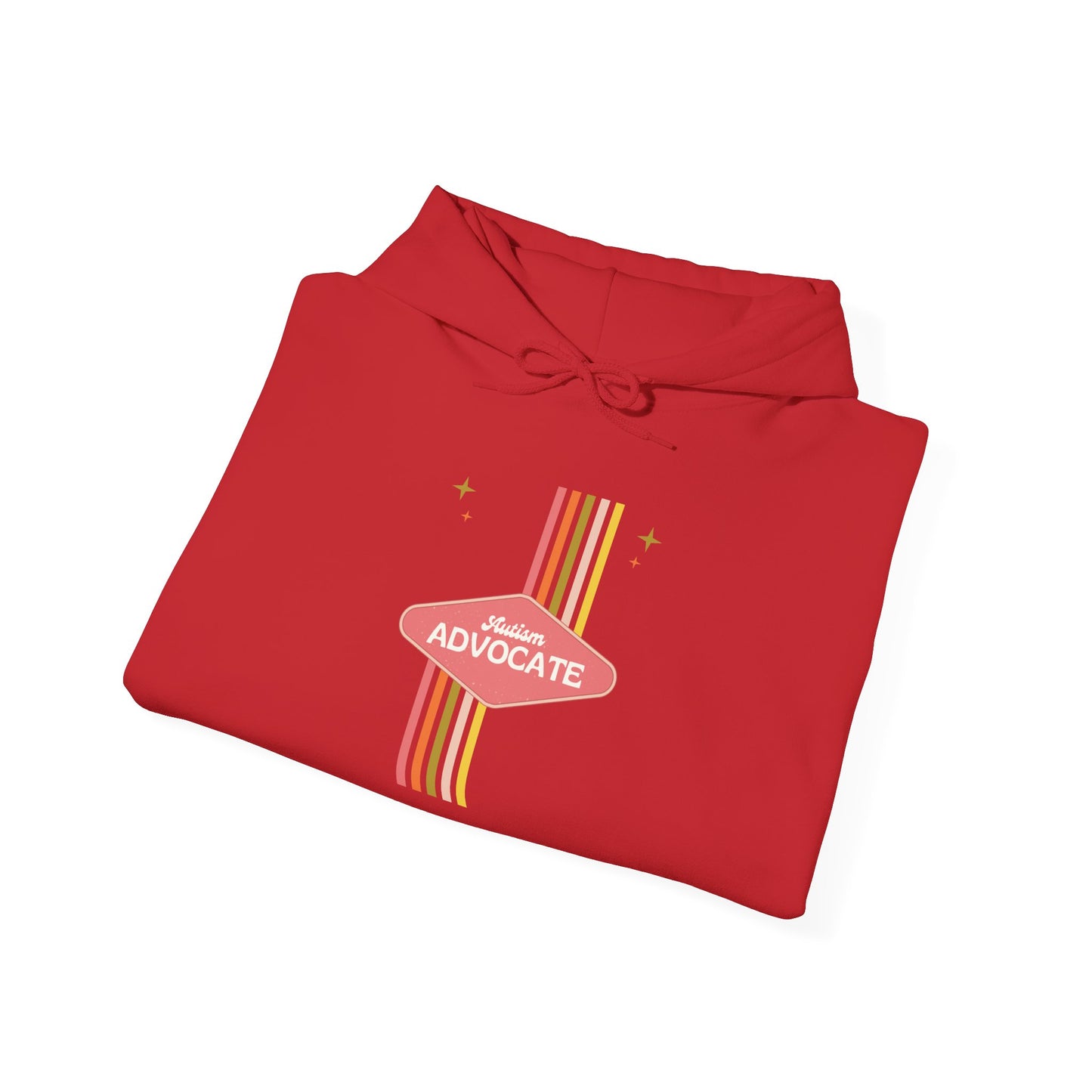 Autism Advocate Retro Stripe Hoodie — 'Advocate' Graphic Pullover