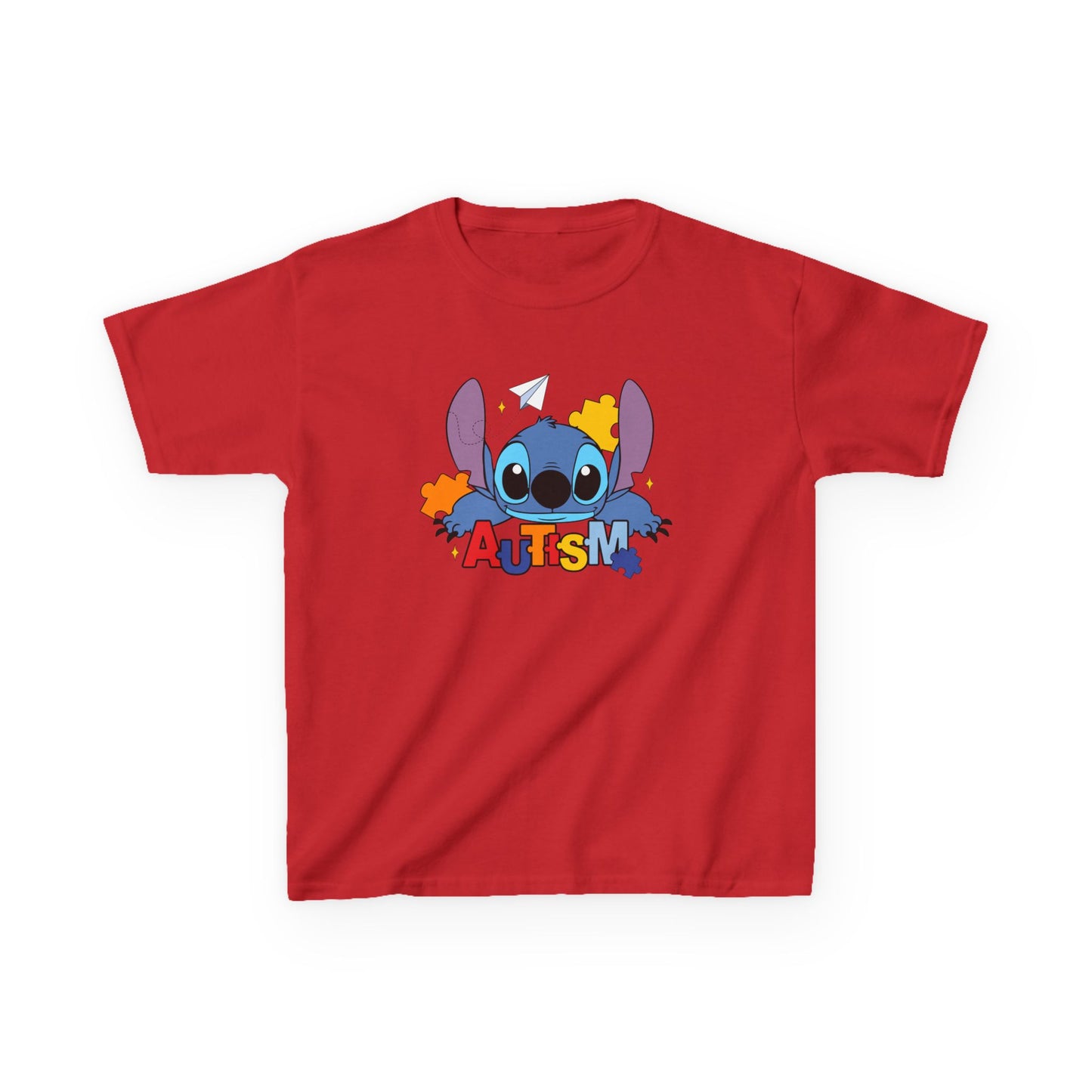 Kids Tee — Cute Stitch Autism Puzzle Design
