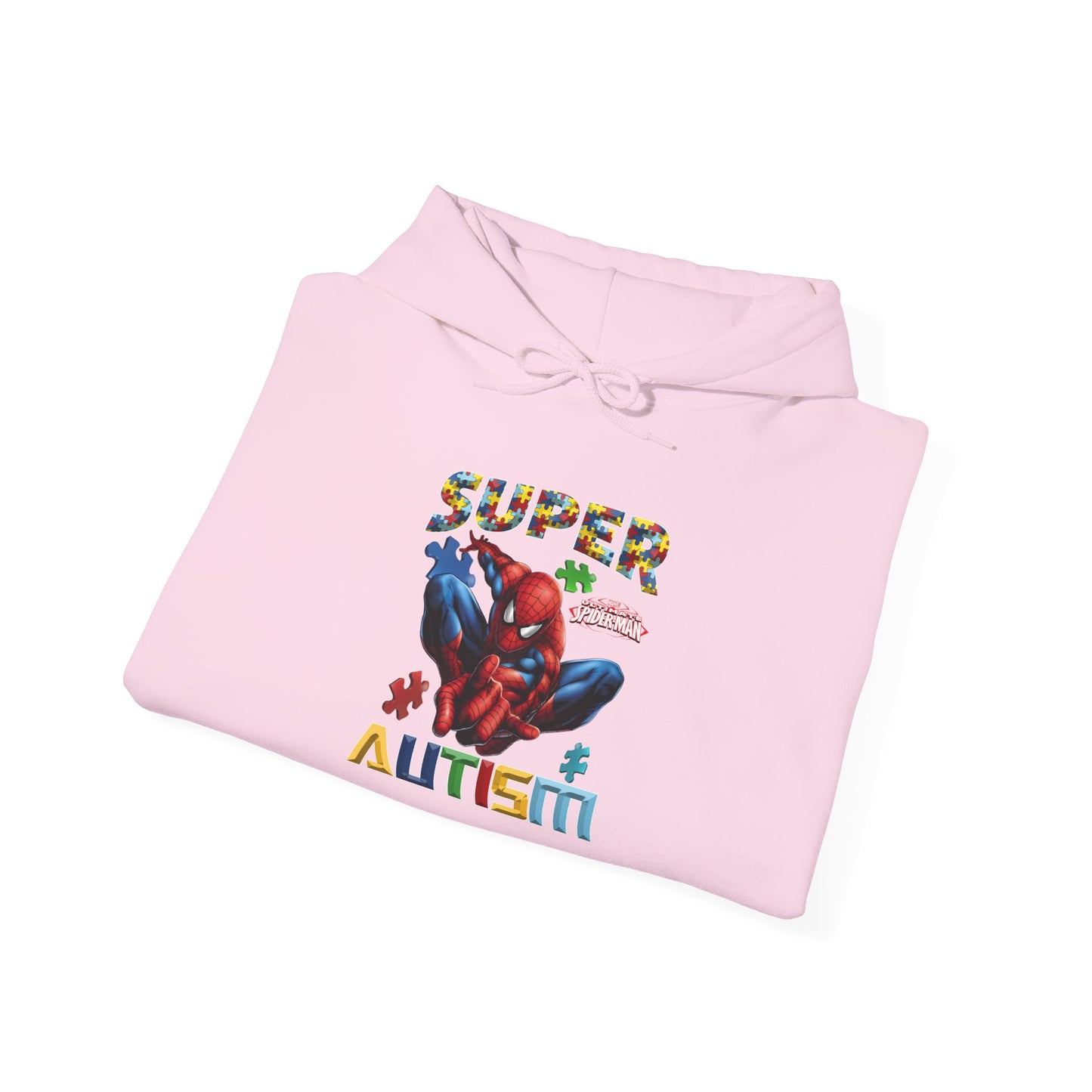 Autism Awareness Hoodie – "Super for Autism" Colorful Puzzle Hero Design