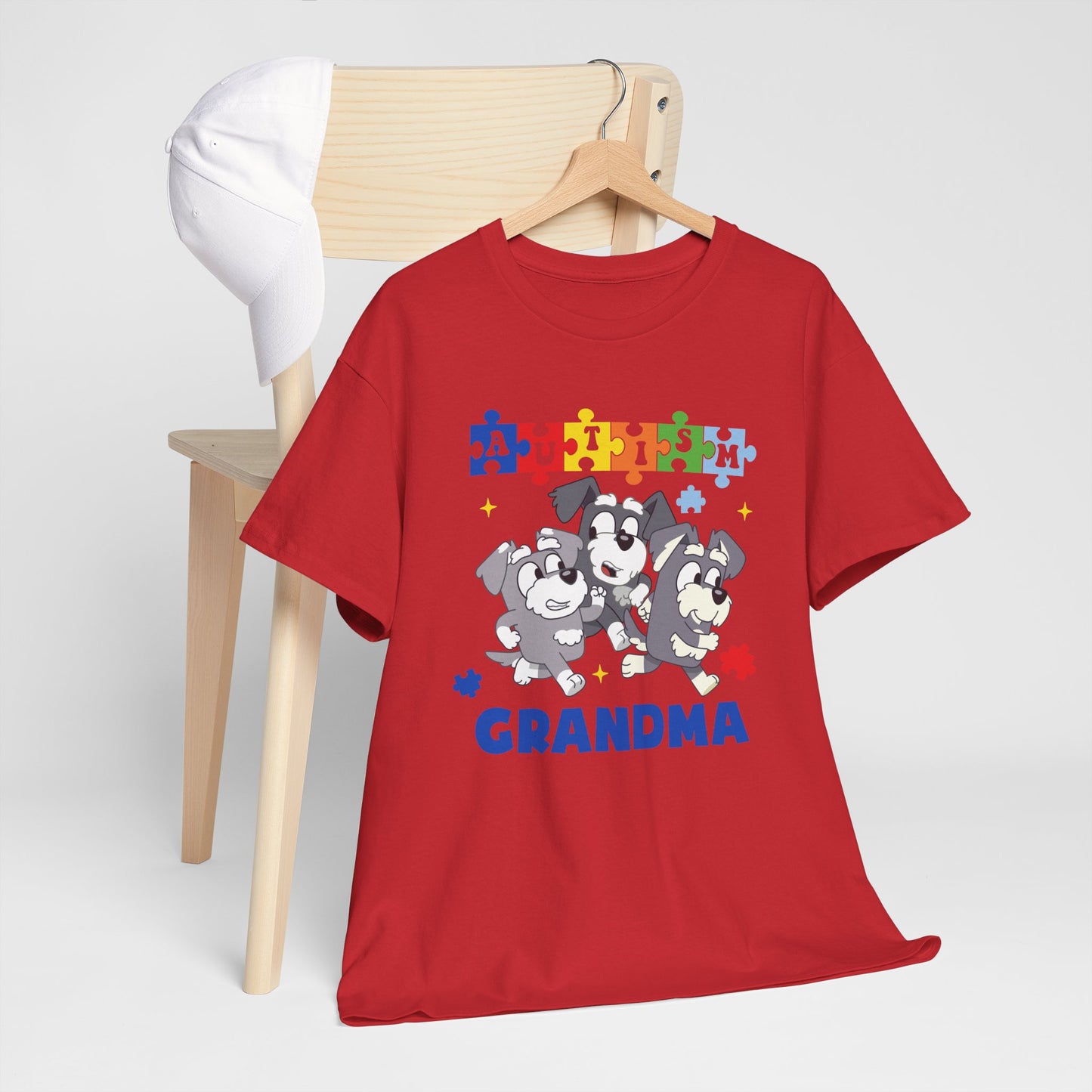 Grandma Paw-some Autism Awareness Tee — Puzzle Dogs Autism Grandma Shirt