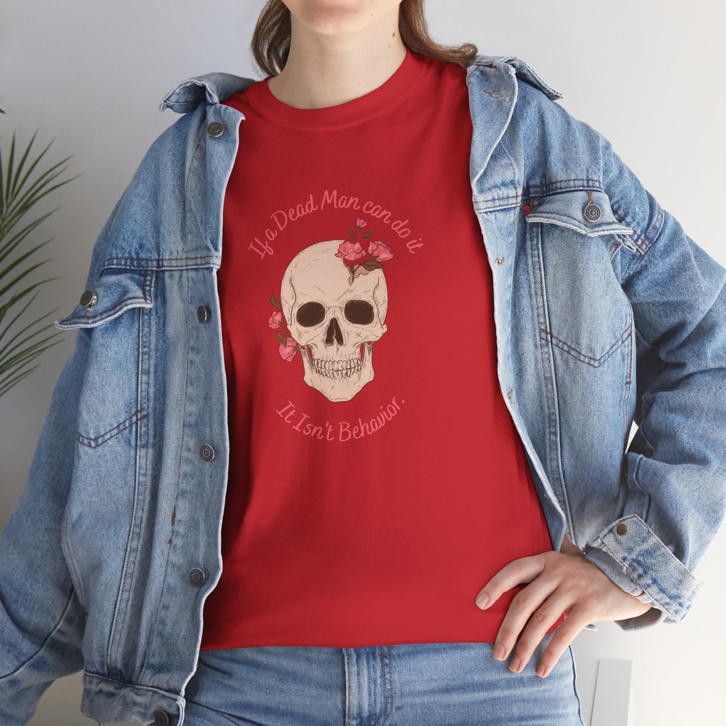 Skull & Roses Unisex Heavy Cotton Tee - Perfect for Halloween, Casual Wear, Gift for Friends, Skull Lovers, or Grunge Fashion
