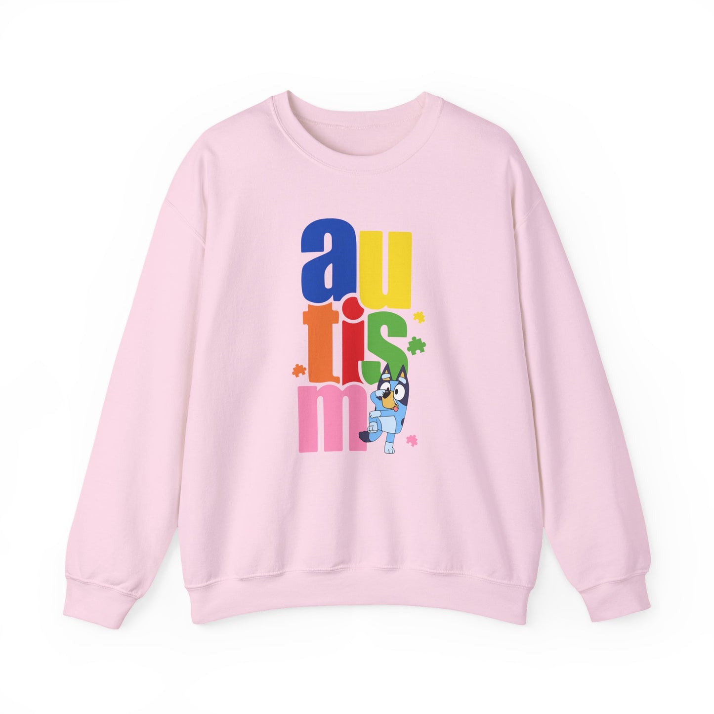 Autism Awareness Crewneck Sweatshirt — Colorful "autism" Design