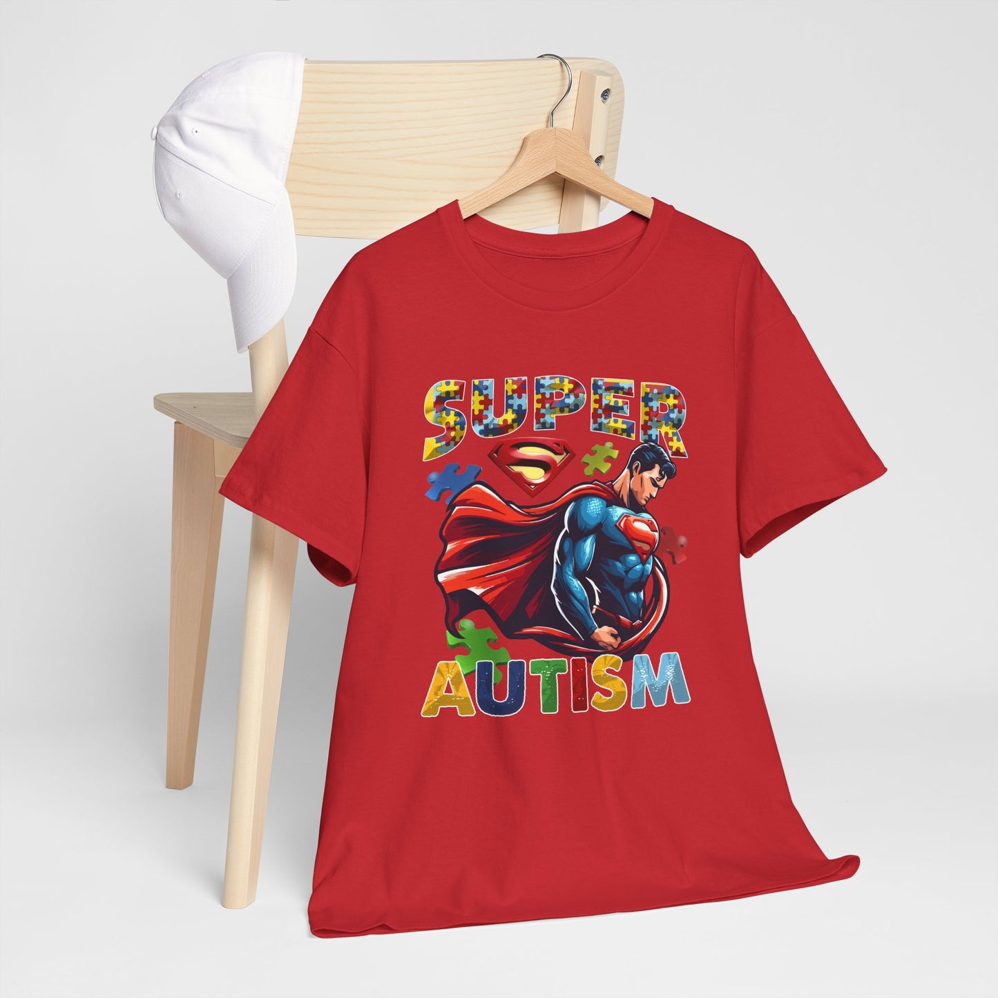 Autism Superhero T-Shirt — "Super Autism" Colorful Puzzle Design