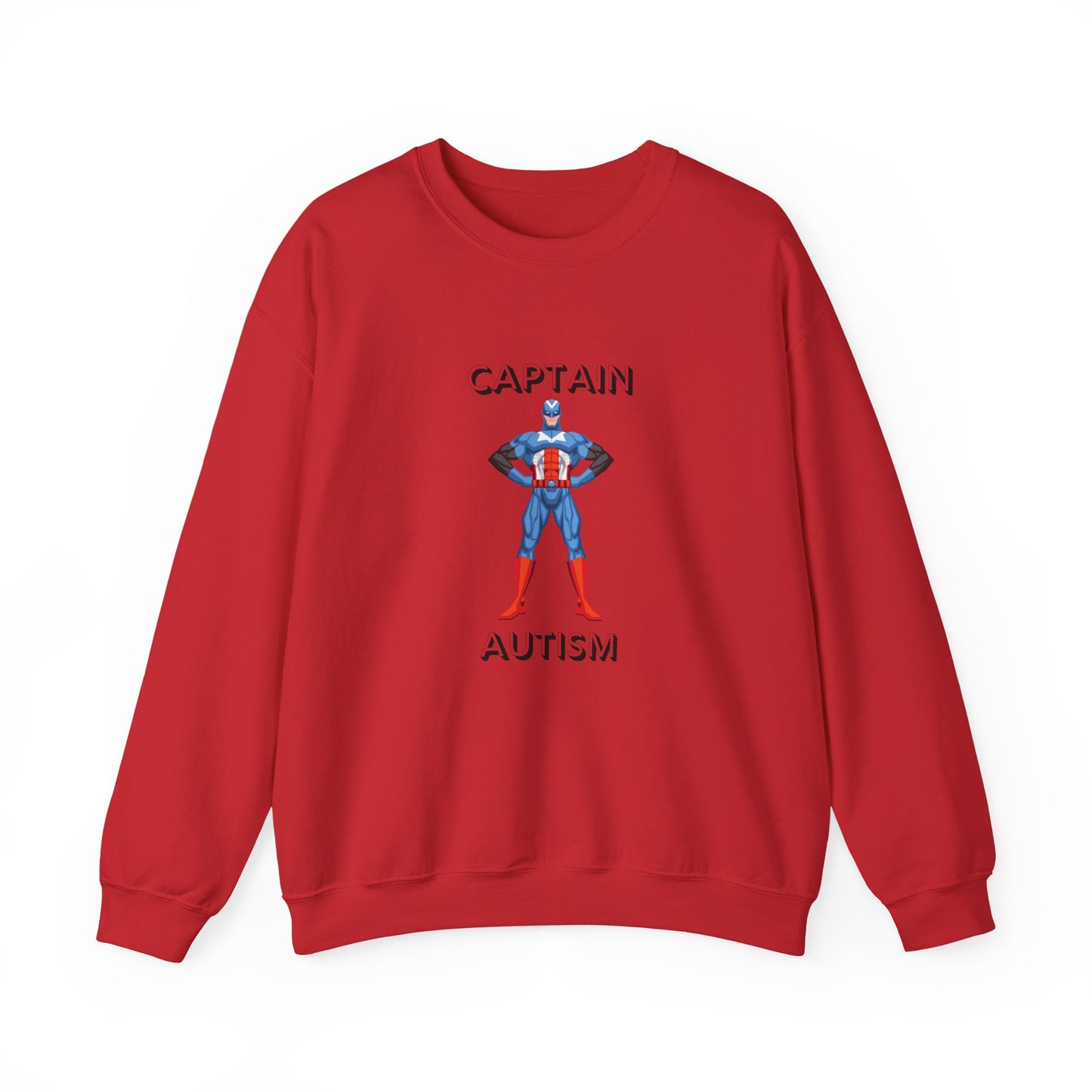 Captain Autism Crewneck Sweatshirt – Autism Awareness Superhero Pullover