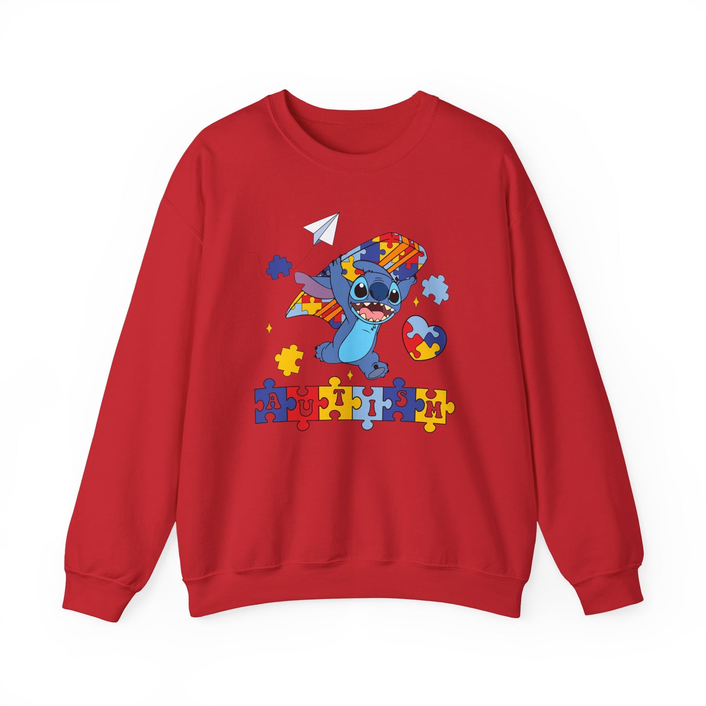 Autism Awareness Sweatshirt – Cute Stitch Puzzle Heart Design