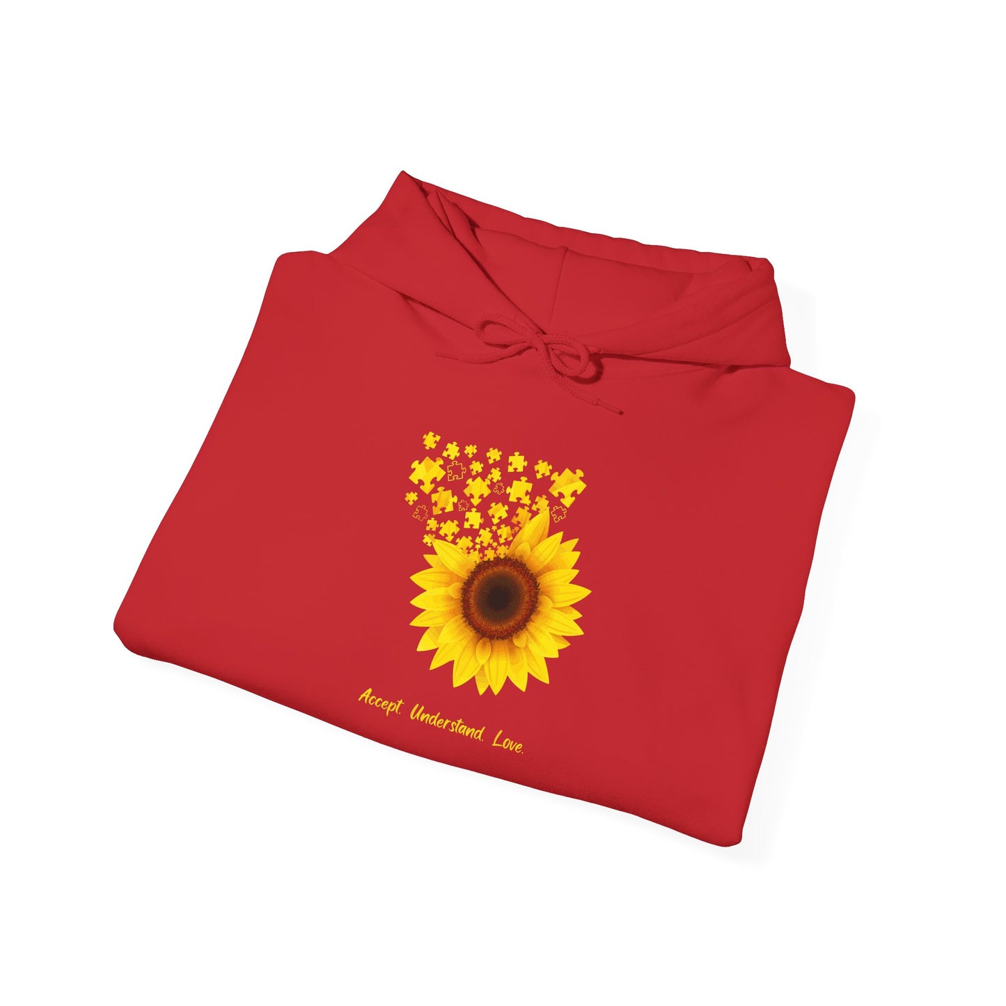 Sunflower Love Autism Awareness Advocate Hoodie — Joyful Floral Hooded Sweatshirt