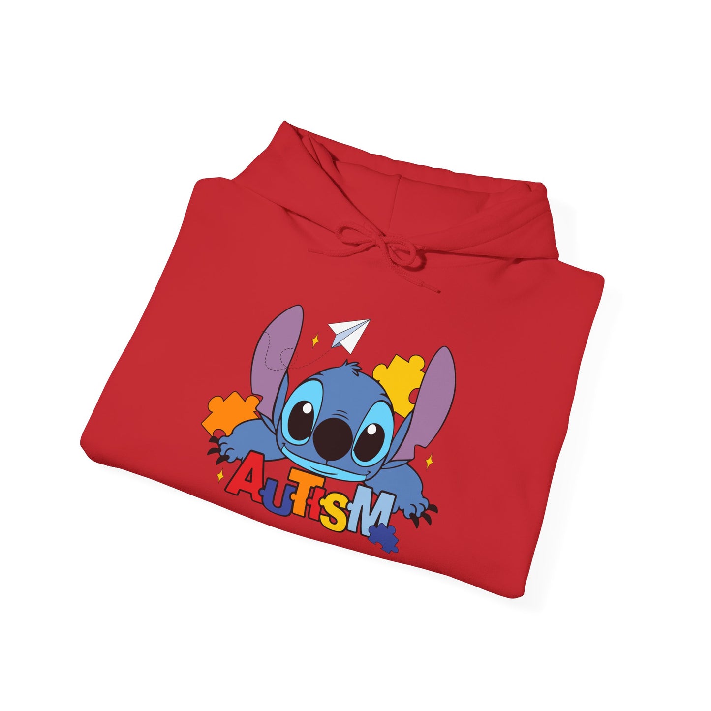 Autism Awareness Hoodie — Cute Cartoon Character with Puzzle Pieces