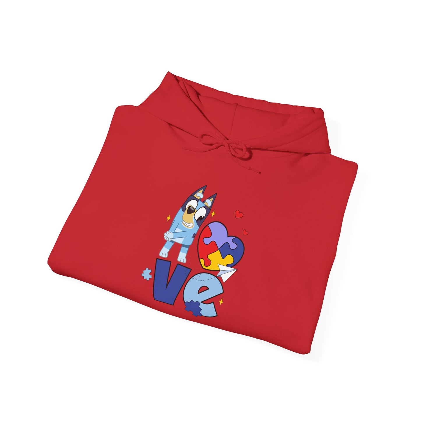 Autism Puzzle Heart Love Hoodie — Cute Inclusive Love Graphic Sweatshirt