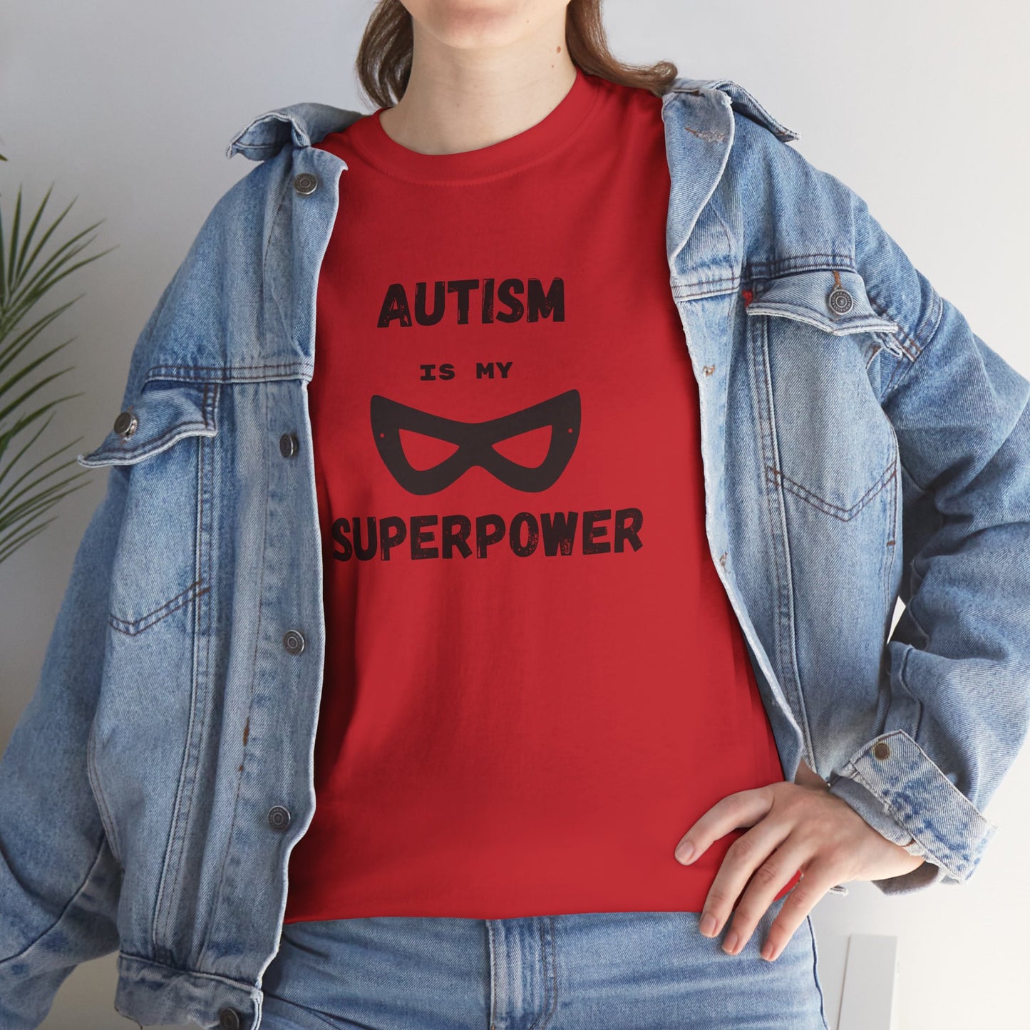 Autism is My Superpower Tee, Unisex Heavy Cotton Shirt, Gift for Autism Awareness, Inclusive Fashion, Inspirational T-Shirt