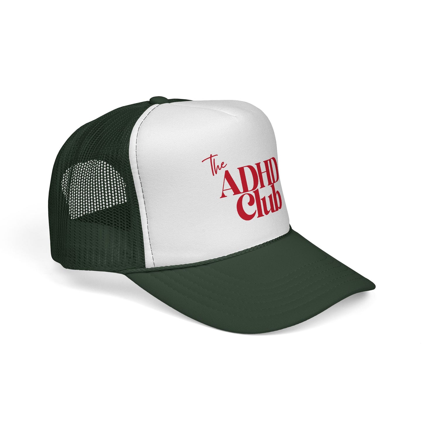 Trucker Hat — "The ADHD Club" Retro Logo Mesh Cap