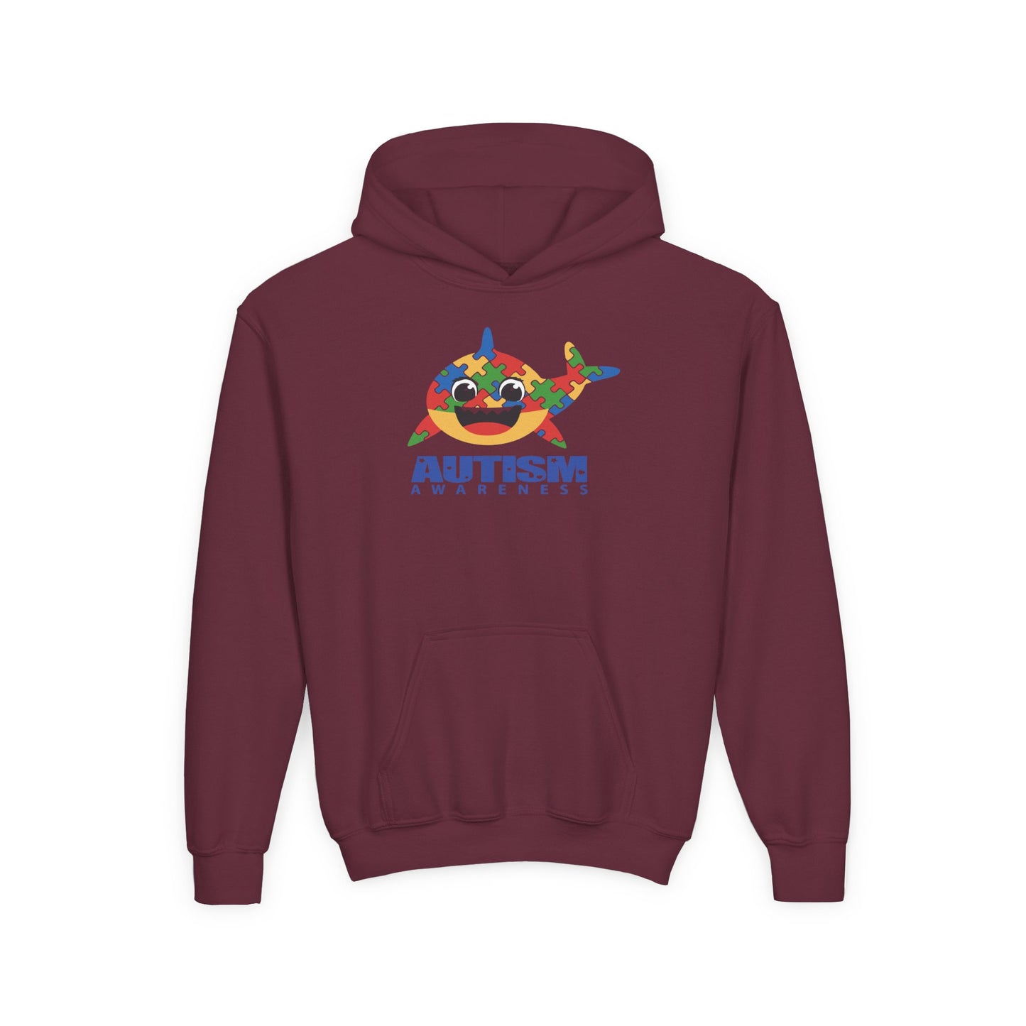 Autism Awareness Youth Hoodie - Colorful Shark Design
