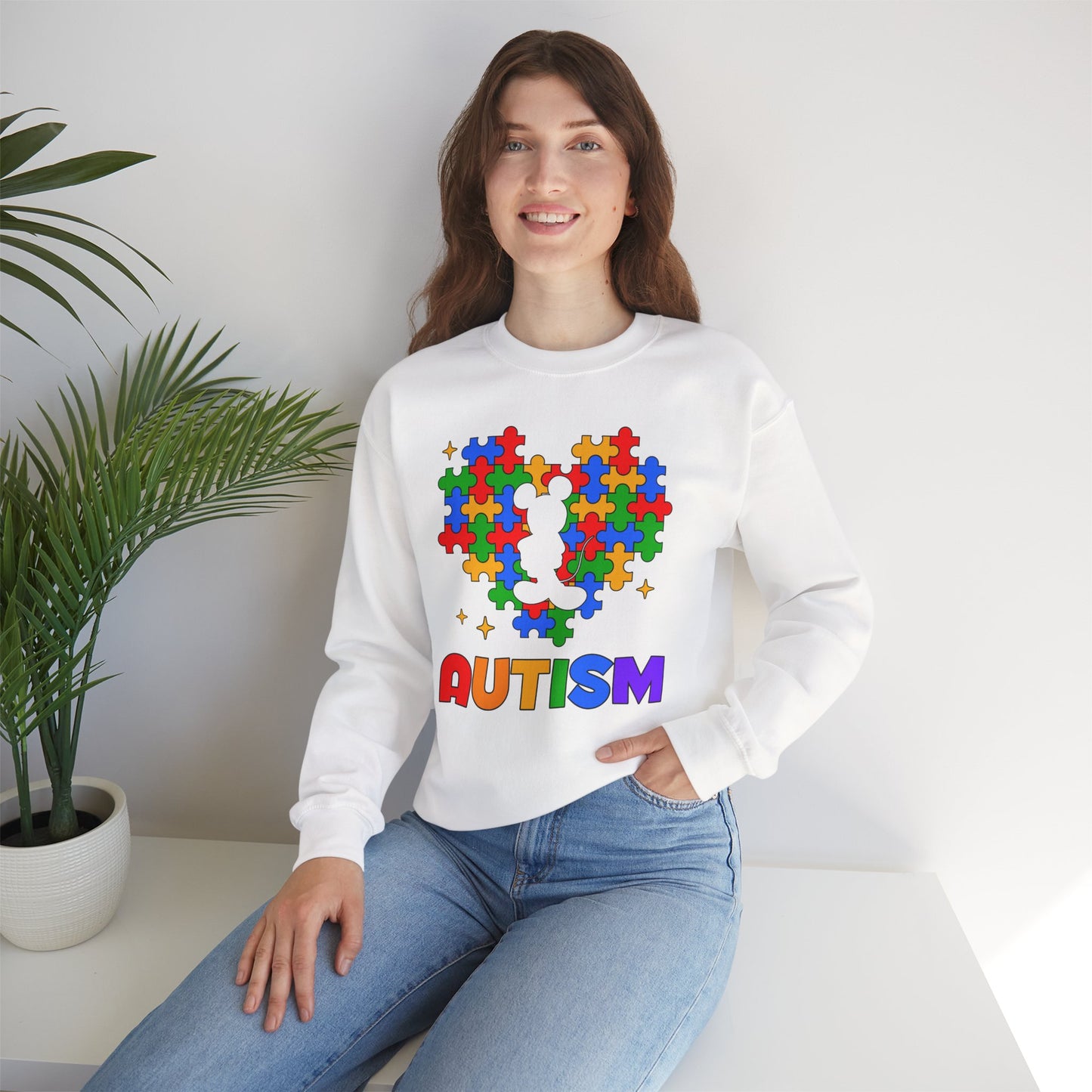 Autism Puzzle Heart Crewneck Sweatshirt