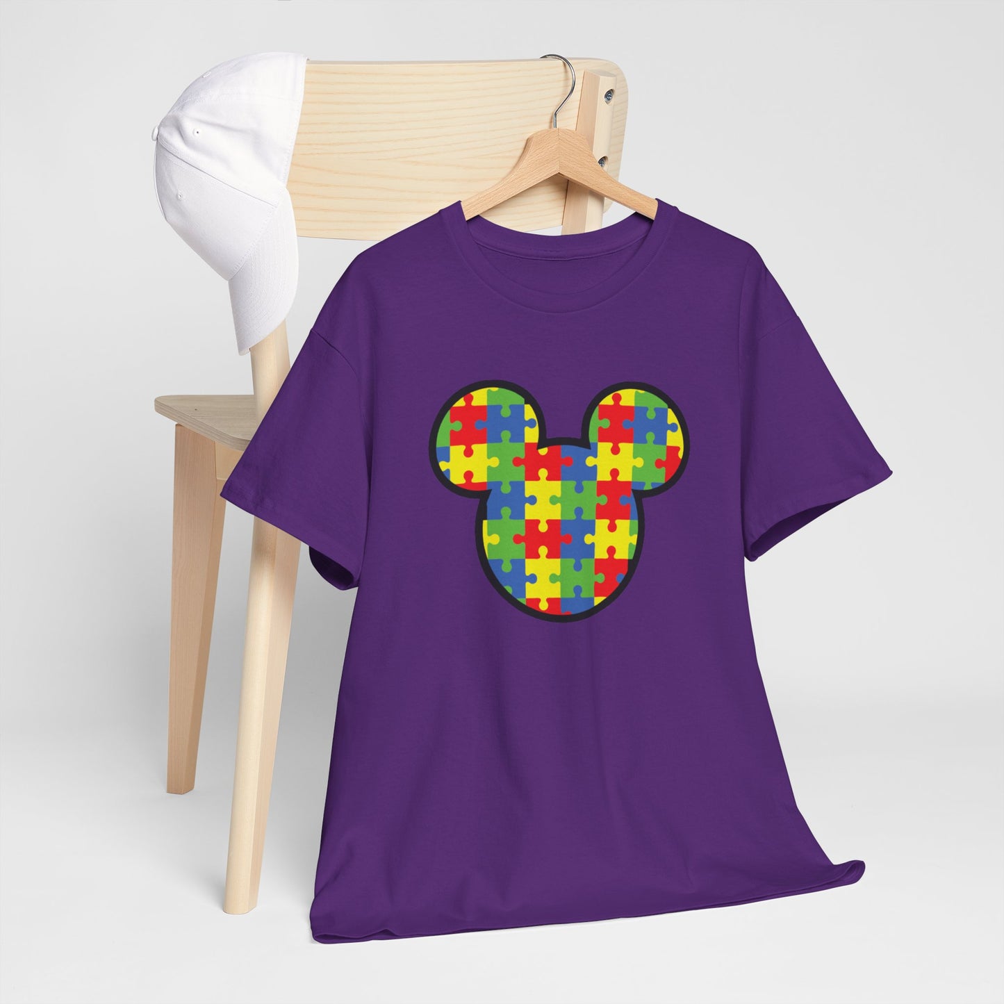 Colorful Puzzle Mickey Mouse Tee for Autism Awareness