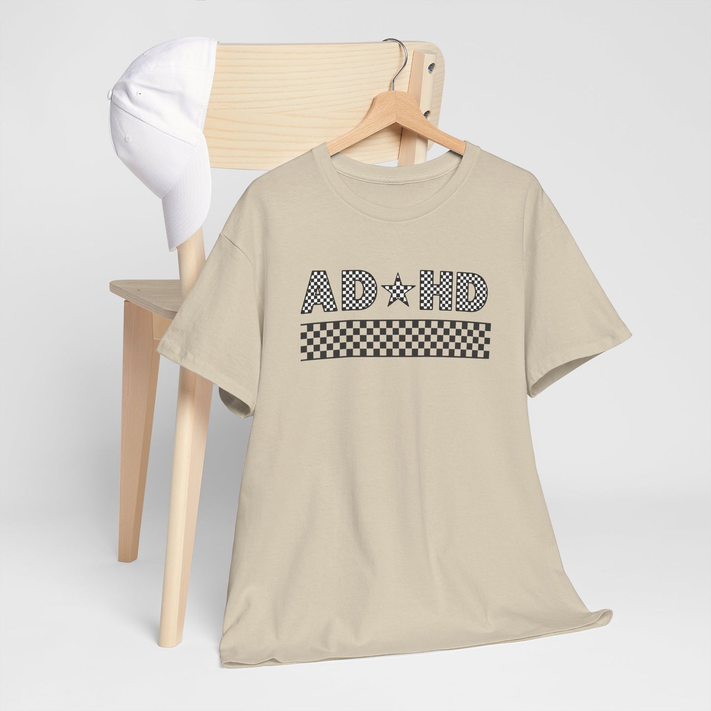 ADHD Vibes Unisex Heavy Cotton Tee - Comfortable Graphic Tee for Mental Health Awareness, Casual Wear, Gifts for Friends, Self-Care