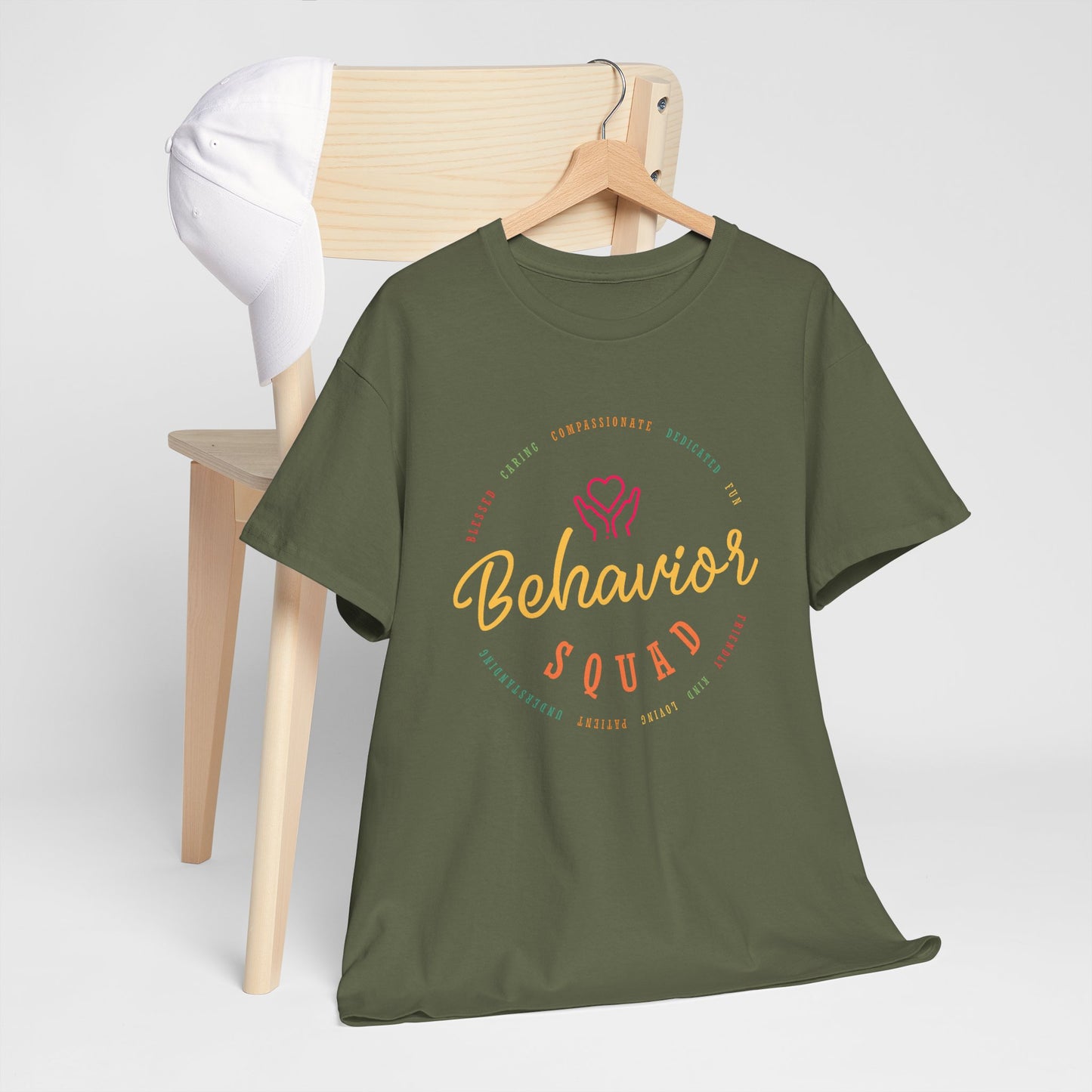 Behavior Squad T-Shirt — Pastel Heart Crew Tee for Teachers & Counselors