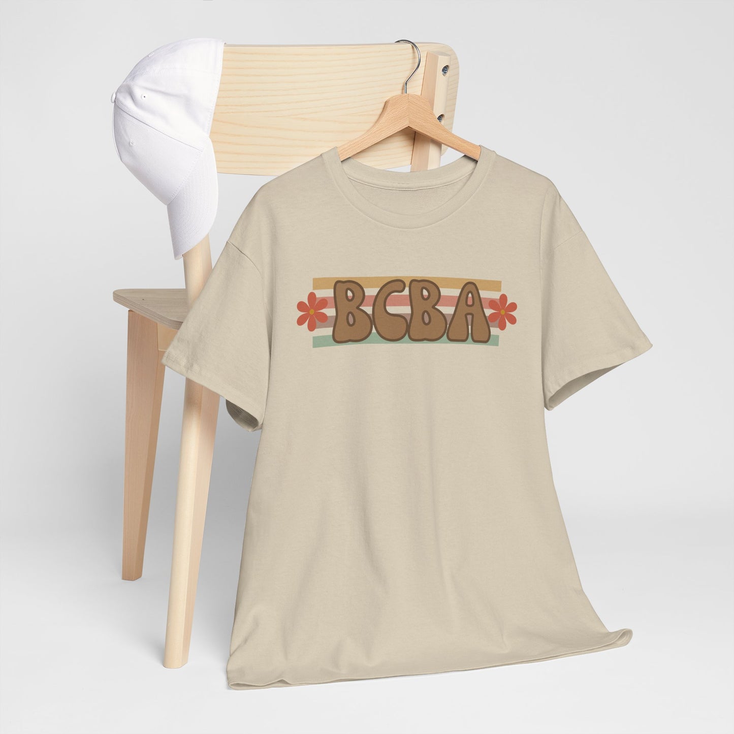 BCBA Unisex Heavy Cotton Tee, Comfortable Daily Wear, Perfect Gift, Summer Fashion, Relaxed Fit Top, Family Gatherings, Self-Care