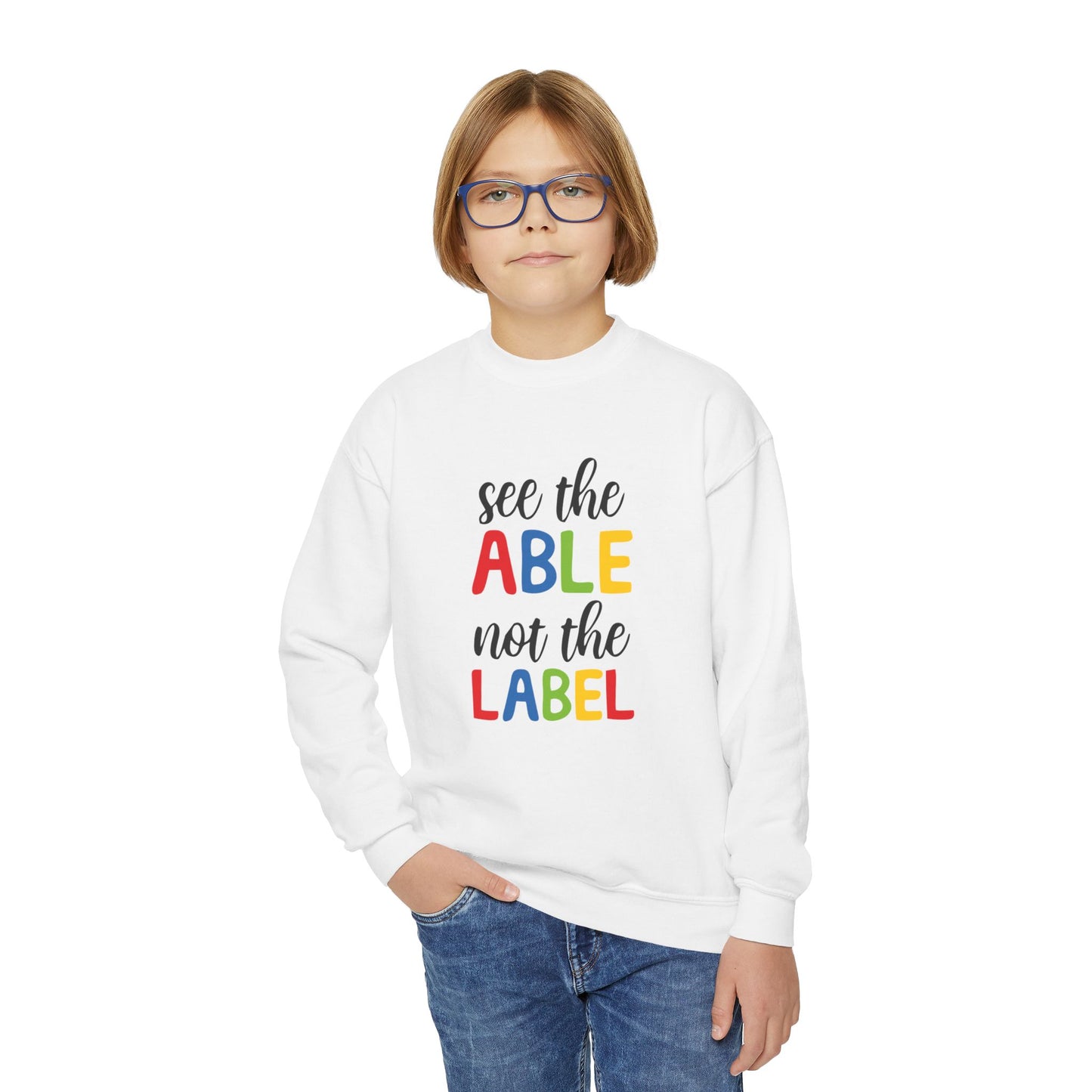 See the Able Not the Label Youth Crewneck Sweatshirt