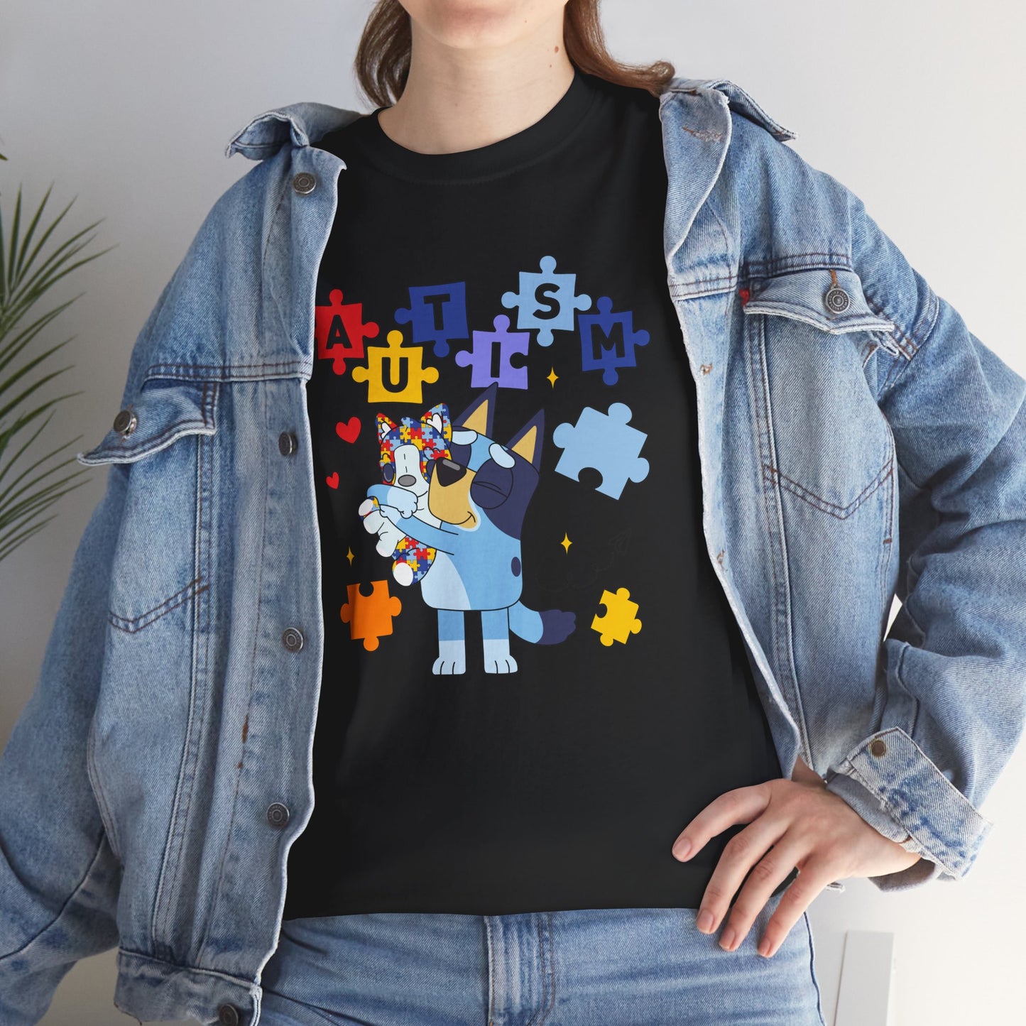 Autism Awareness Puzzle Puppy T-Shirt — Cute Supportive Autism Design