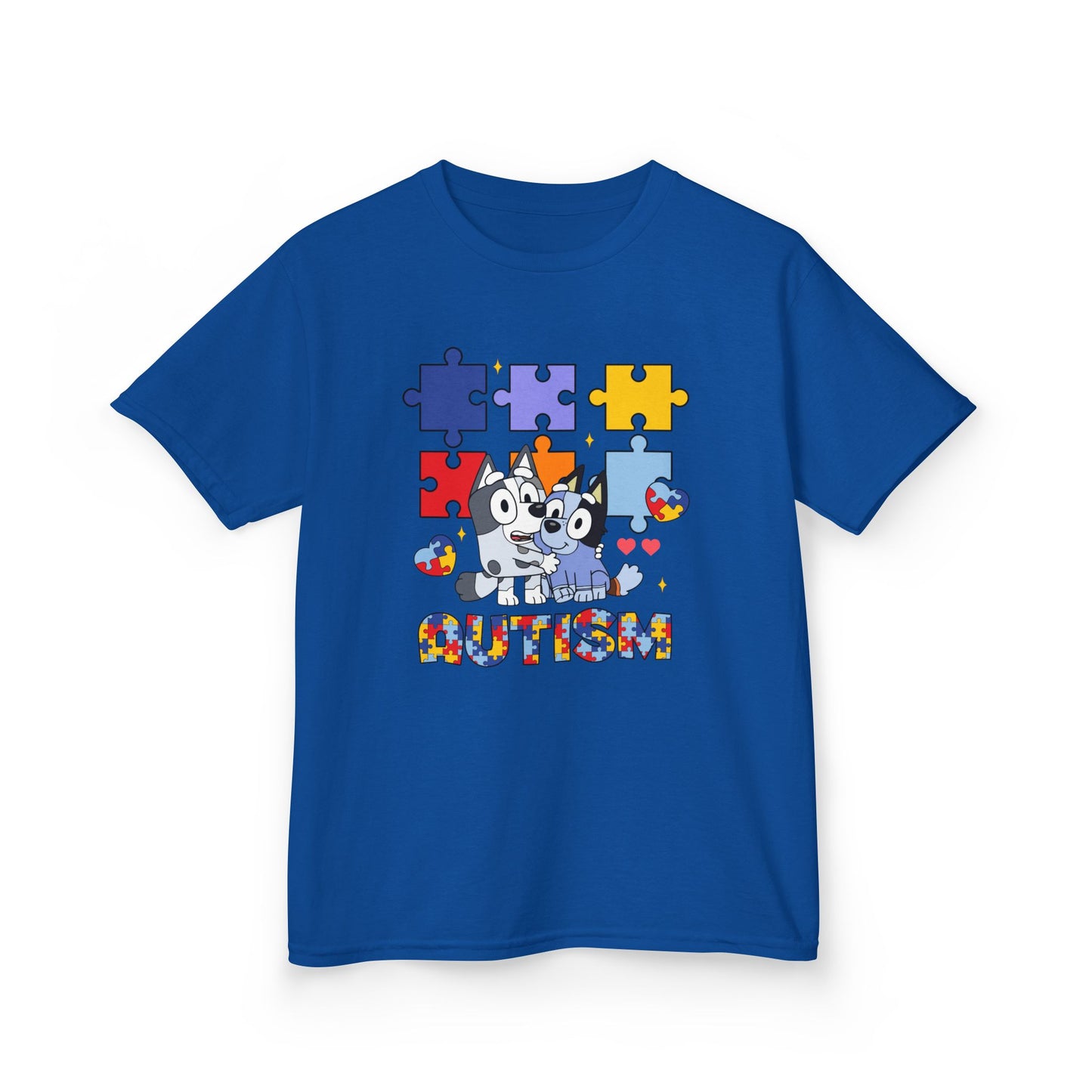Kids Tee — Colorful Autism Puzzle Paw Design