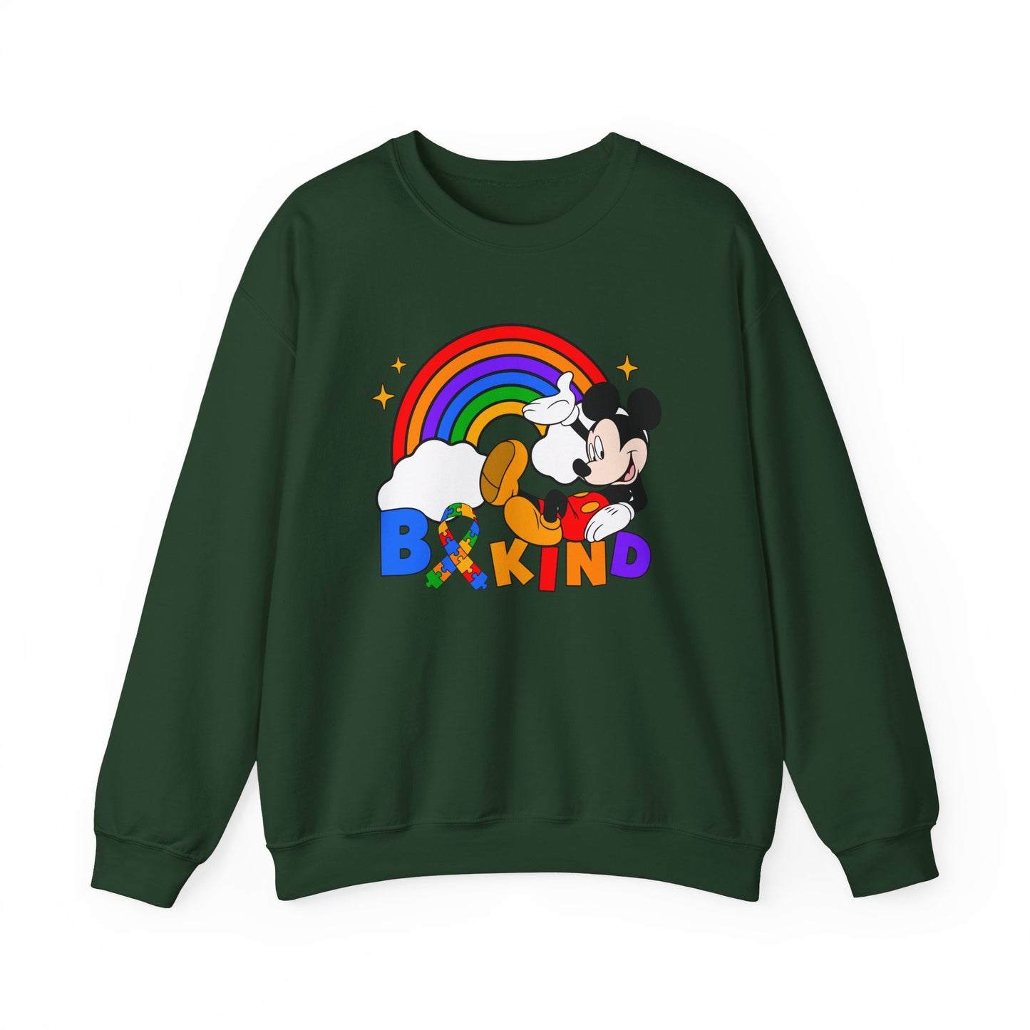 Be Kind Crewneck Sweatshirt — Rainbow Mickey-Inspired Pride Sweatshirt