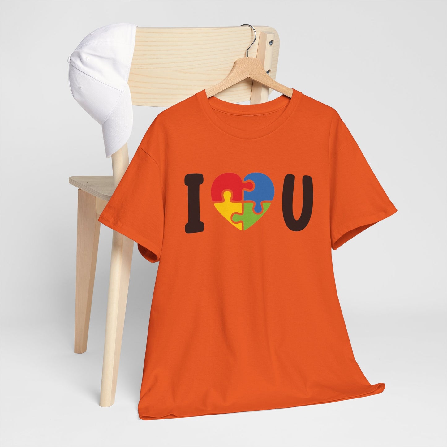 Rainbow Heart Puzzle Unisex Heavy Cotton Tee