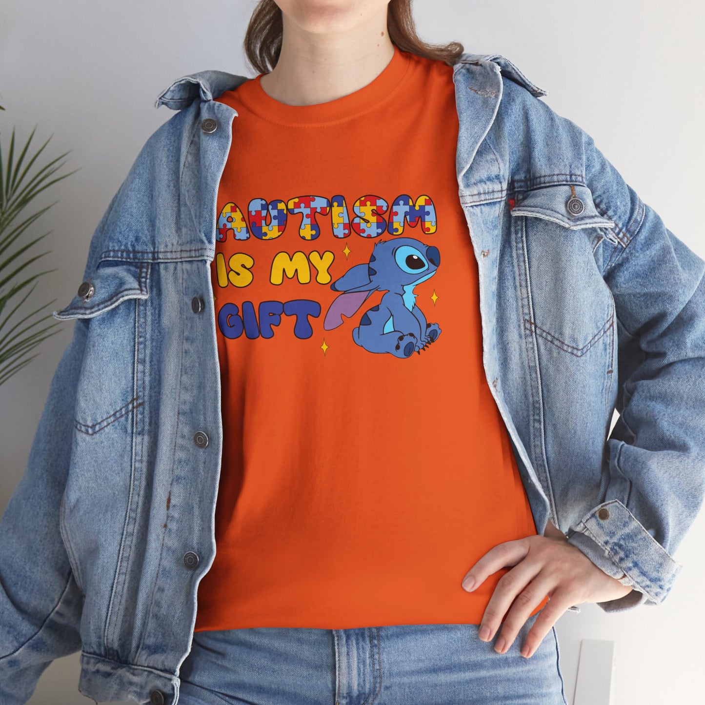 Autism Is My Gift T-Shirt — Colorful Puzzle Heart Design