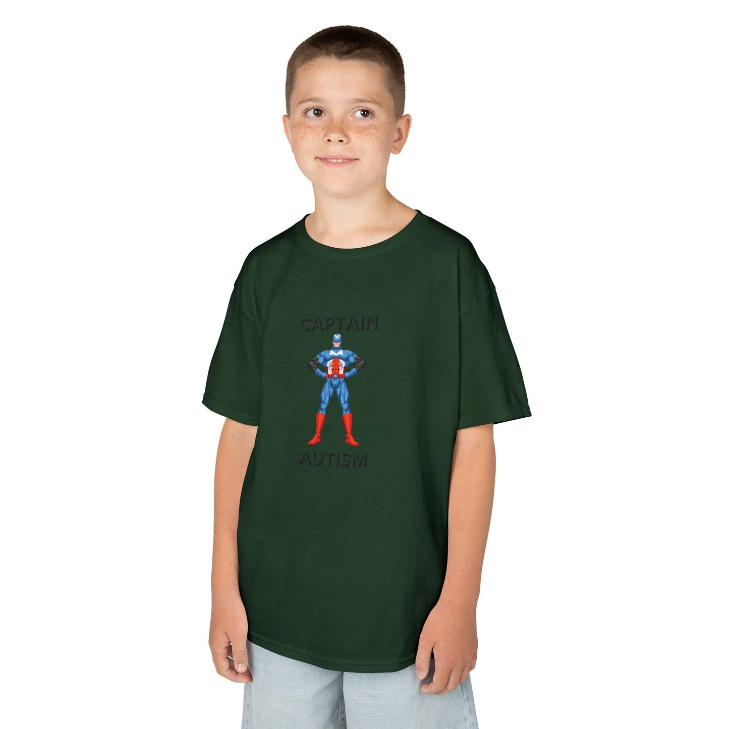 Kids Captain Autism Tee - Heavy Cotton T-Shirt for Awareness and Support