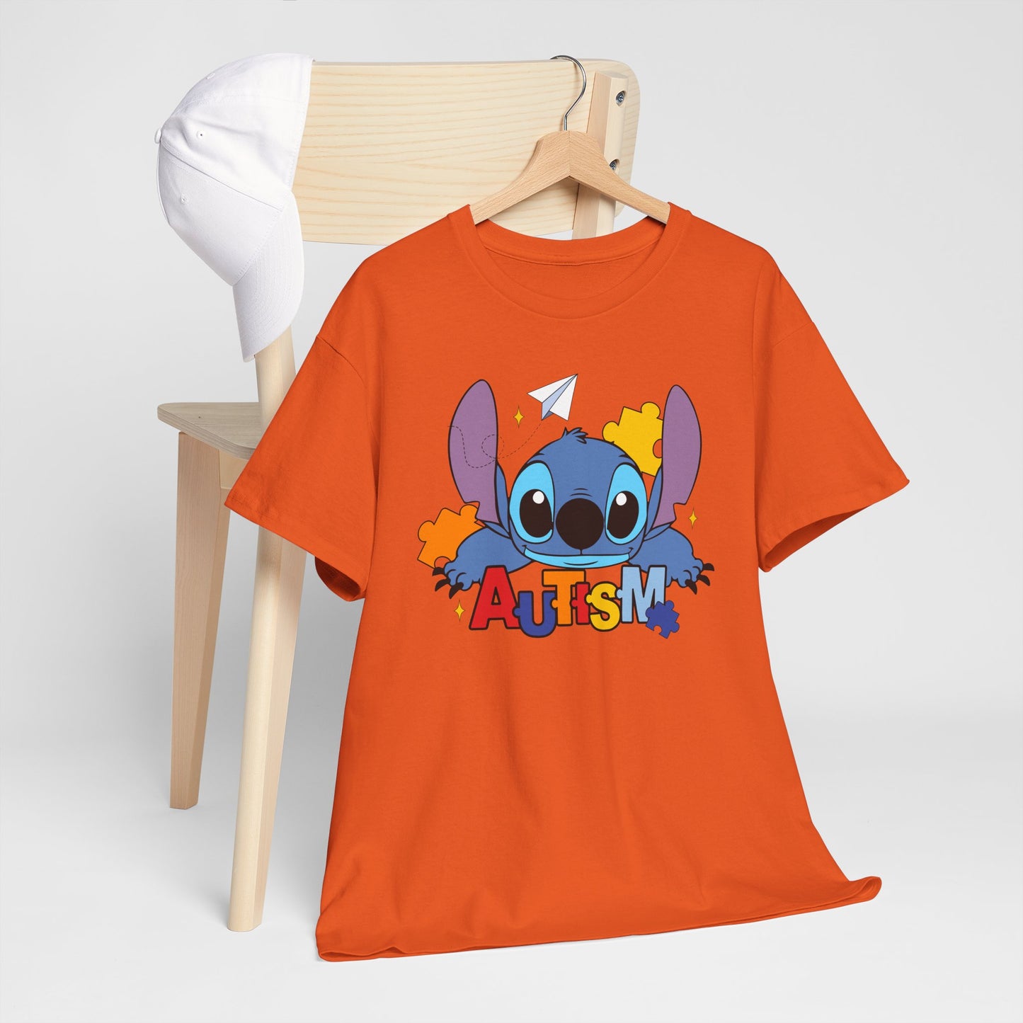 Autism Puzzle Heart T‑Shirt — Cute Blue Character Awareness Tee