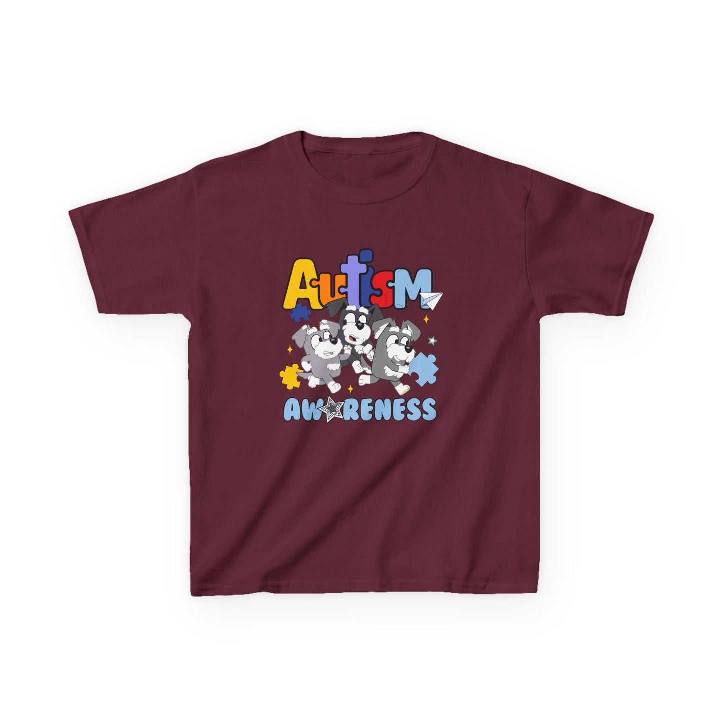 Kids Tee — 'Autism Awareness' Colorful Puzzle Heart Design