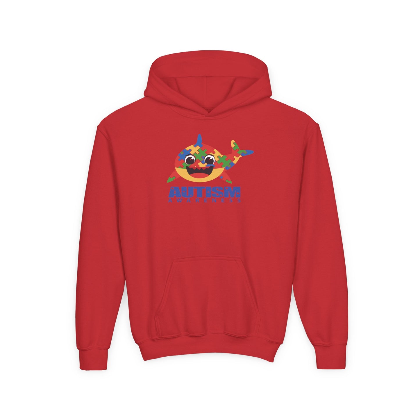 Autism Awareness Youth Hoodie - Colorful Shark Design
