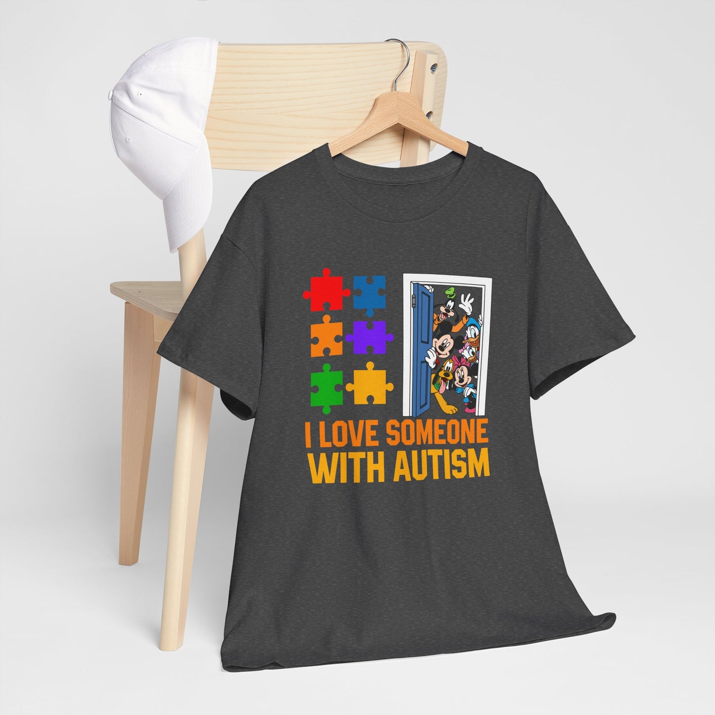 Autism Awareness T-Shirt – "I Love Someone With Autism" Puzzle Heart Tee