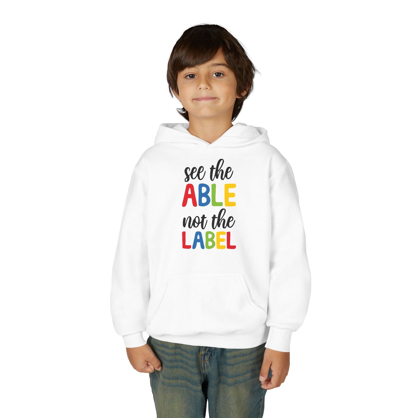 Youth Hooded Sweatshirt - "See the ABLE Not the LABEL" Inspirational Apparel
