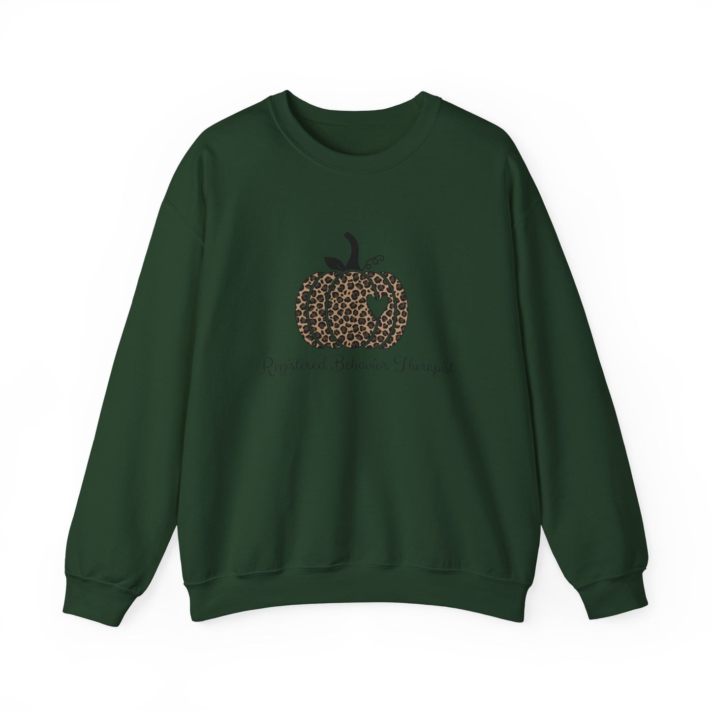 Therapist Leopard Pumpkin Sweatshirt — Registered Behavior Therapist Fall Crewneck