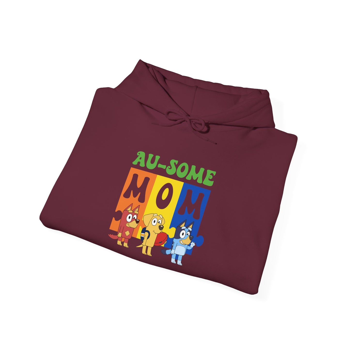 Au-some Mom Hoodie — Colorful Puzzle Piece Autism Awareness Sweatshirt