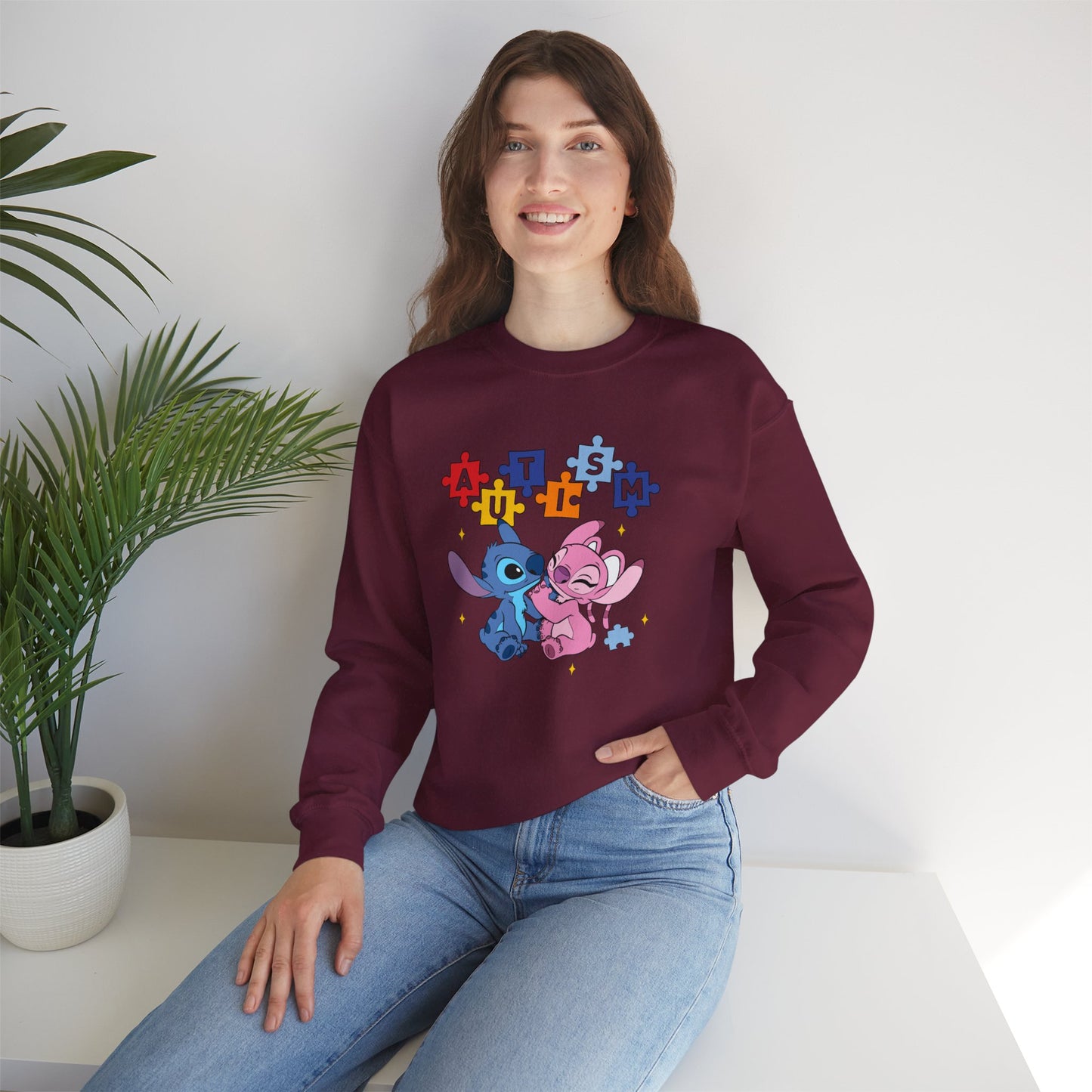 Autism Puzzle Stitch Crewneck Sweatshirt