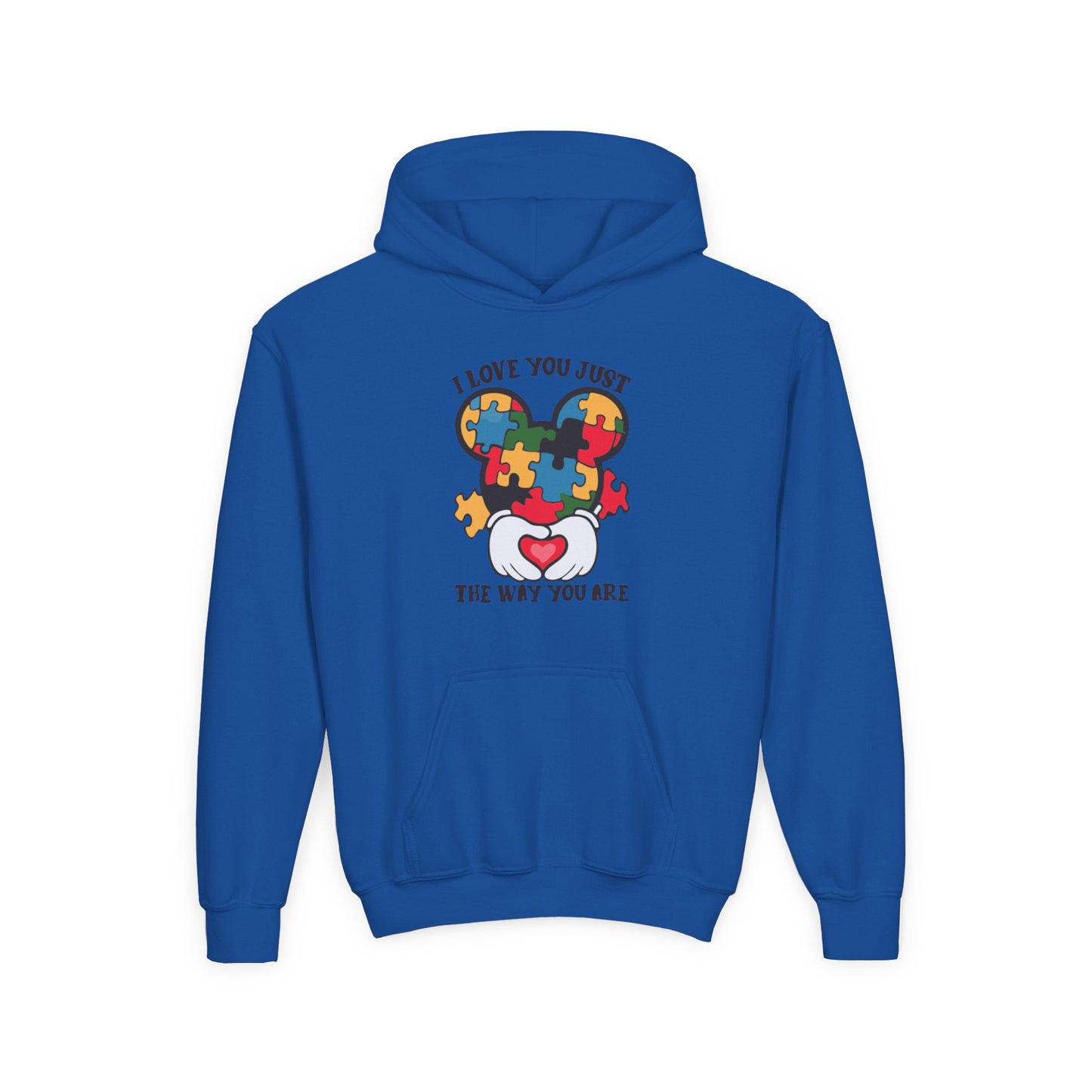 Puzzle Heart Youth Hoodie - "I Love You Just the Way You Are"