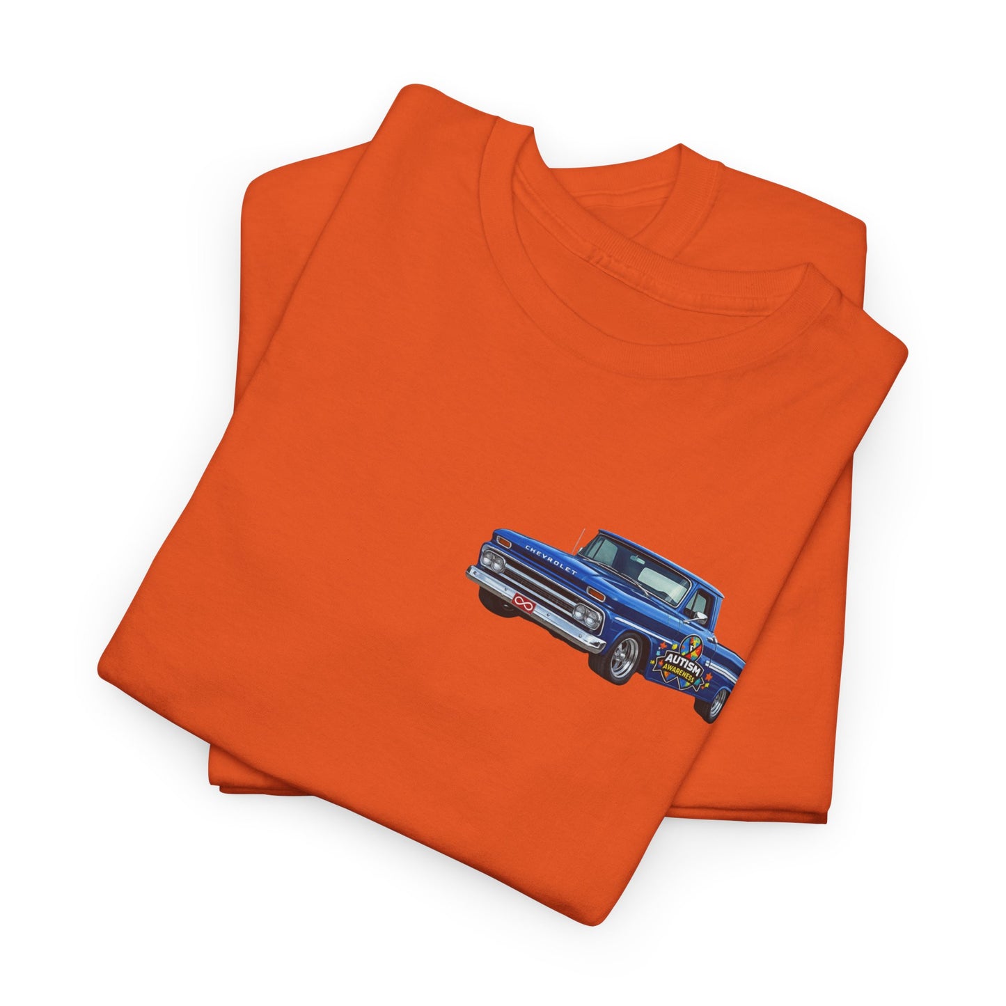 Tim’s Truck Tee- Autism Awareness Truck T-Shirt — Vintage Pickup Puzzle Ribbon Tee