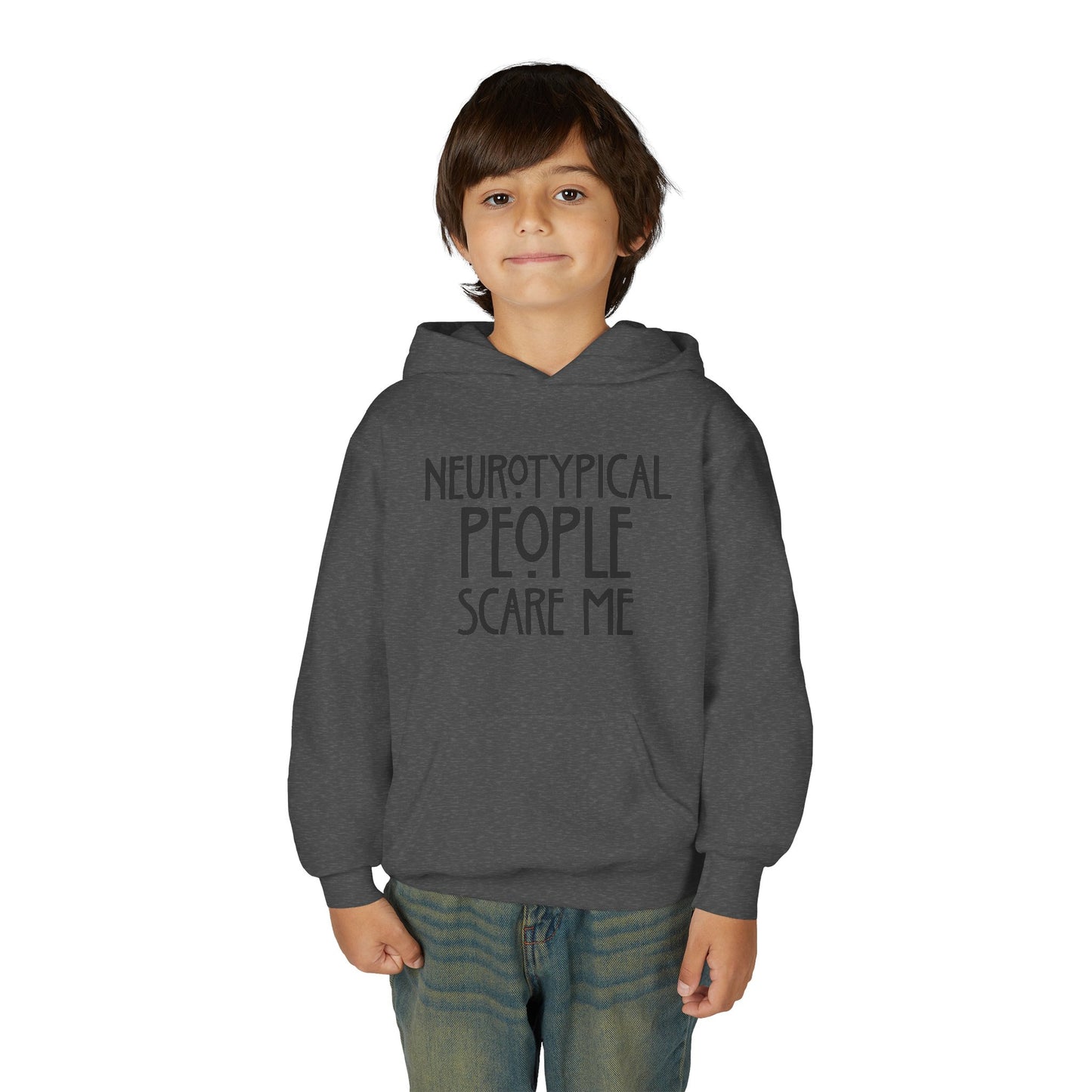Youth Hoodie - "Neurotypical People Scare Me" Autism Awareness Pullover
