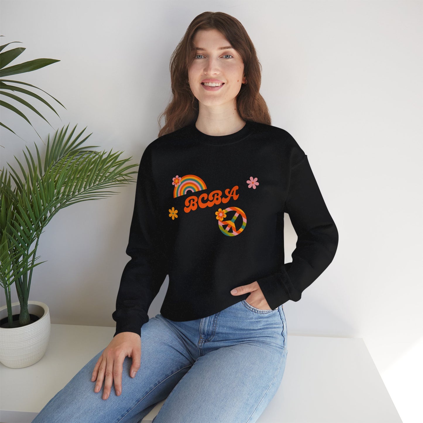 Retro Rainbow ‘BCBA’ Crewneck Sweatshirt