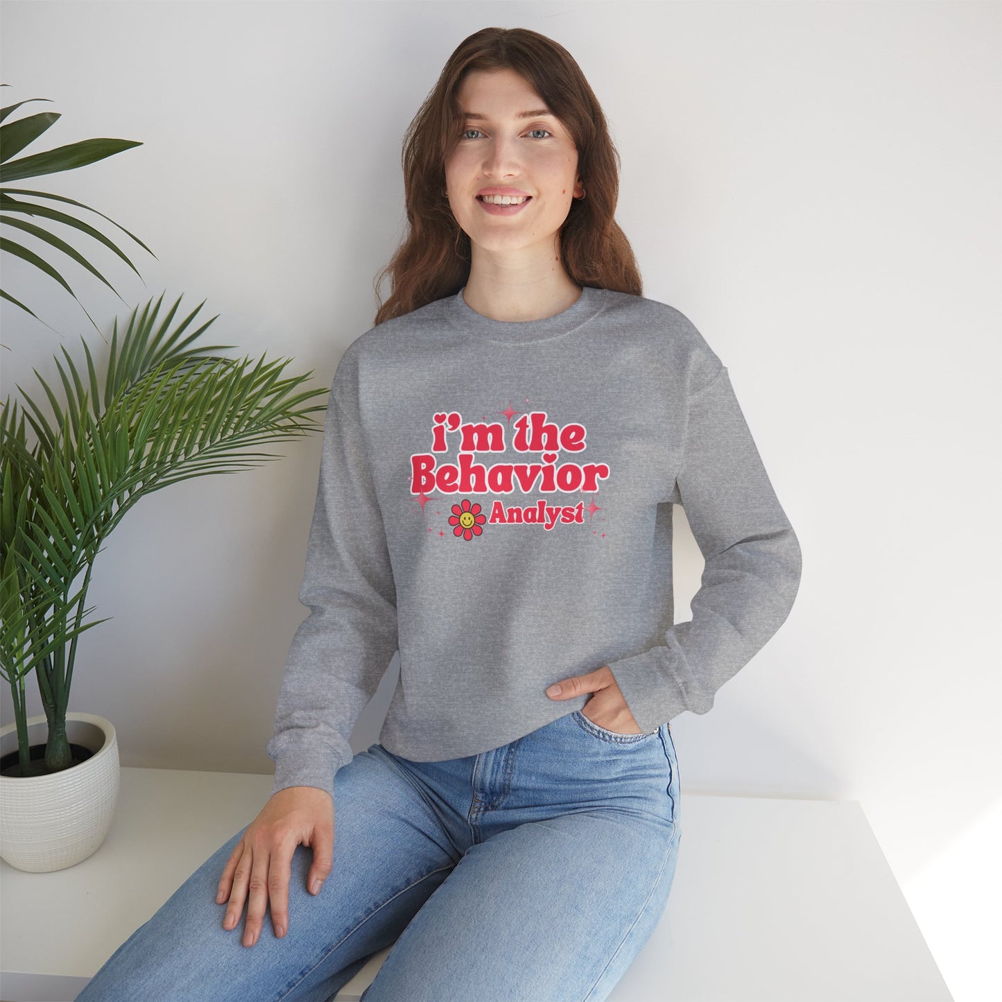 Behavior Analyst Sweatshirt — "I'm the Behavior Analyst" Retro Floral Crewneck
