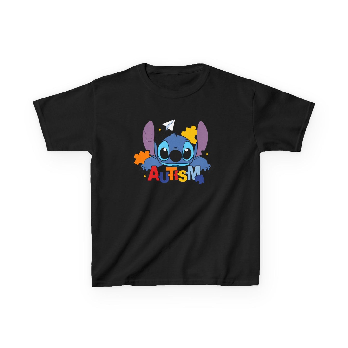 Kids Tee — Cute Stitch Autism Puzzle Design