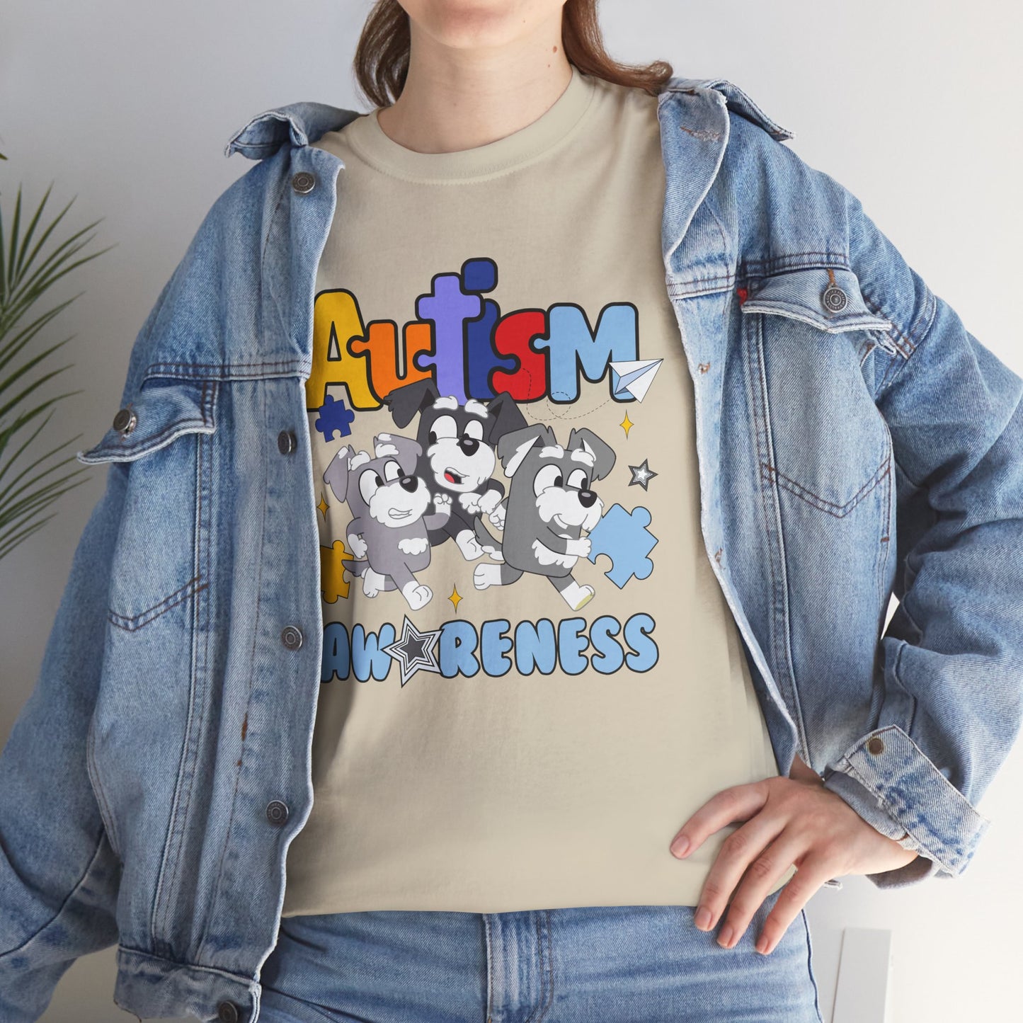 Autism Awareness Puzzle Paw Tee — Cute Dogs Support Autism Awareness