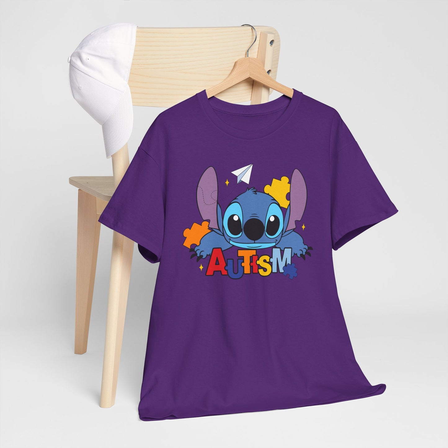 Autism Puzzle Heart T‑Shirt — Cute Blue Character Awareness Tee