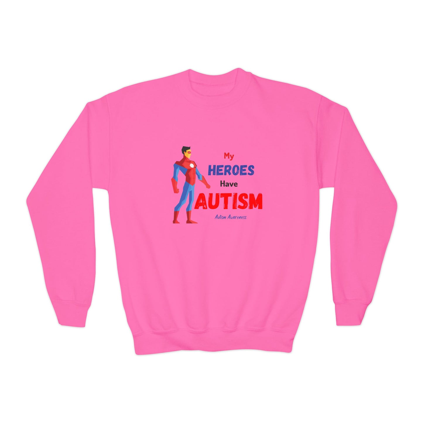 Youth Crewneck Sweatshirt - My Heroes Have Autism